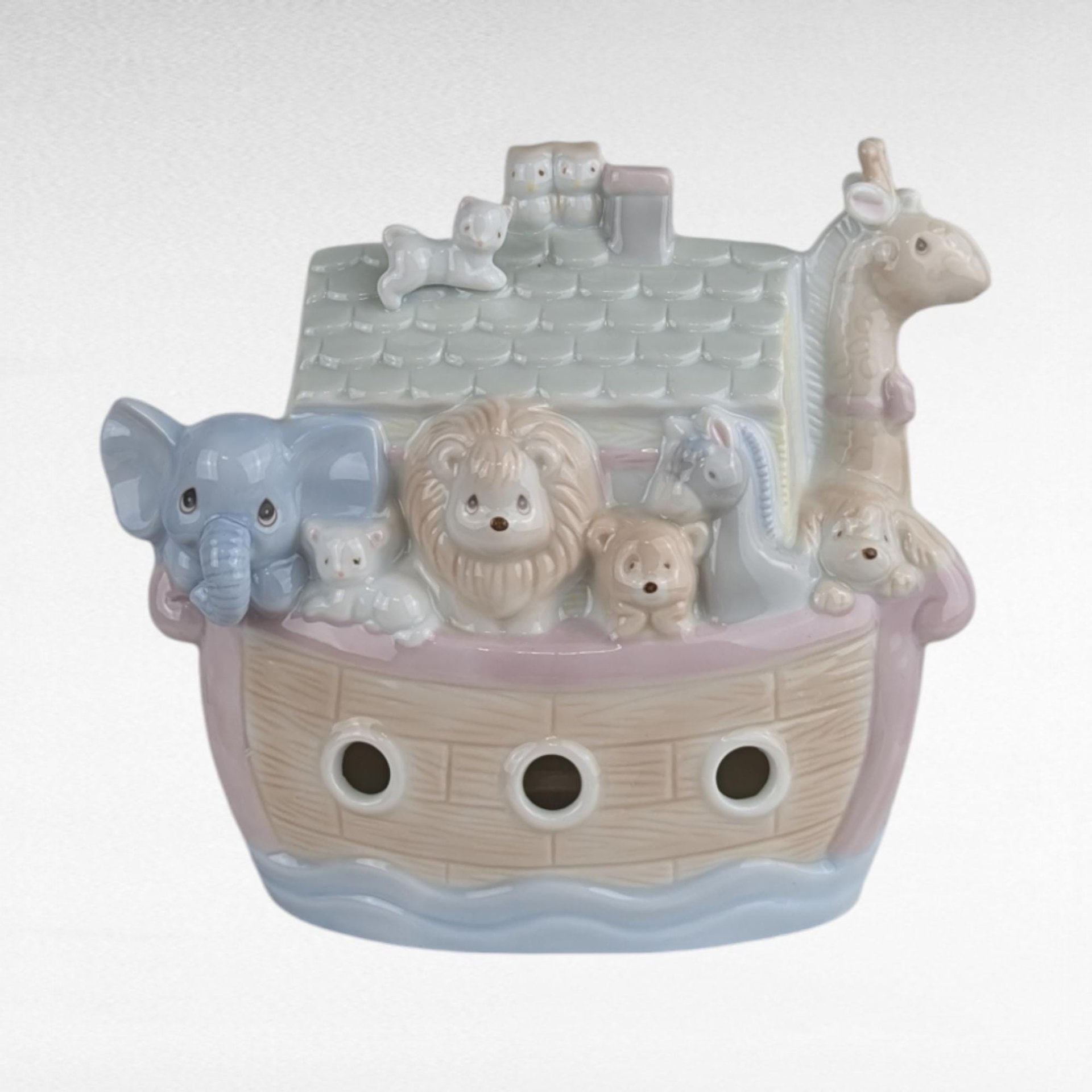 Vintage Precious Moments Figurine Lot, Noah's Ark Bank, Music Box, Girl Figurines, Home Decor, Collectibles, Gift for Collector