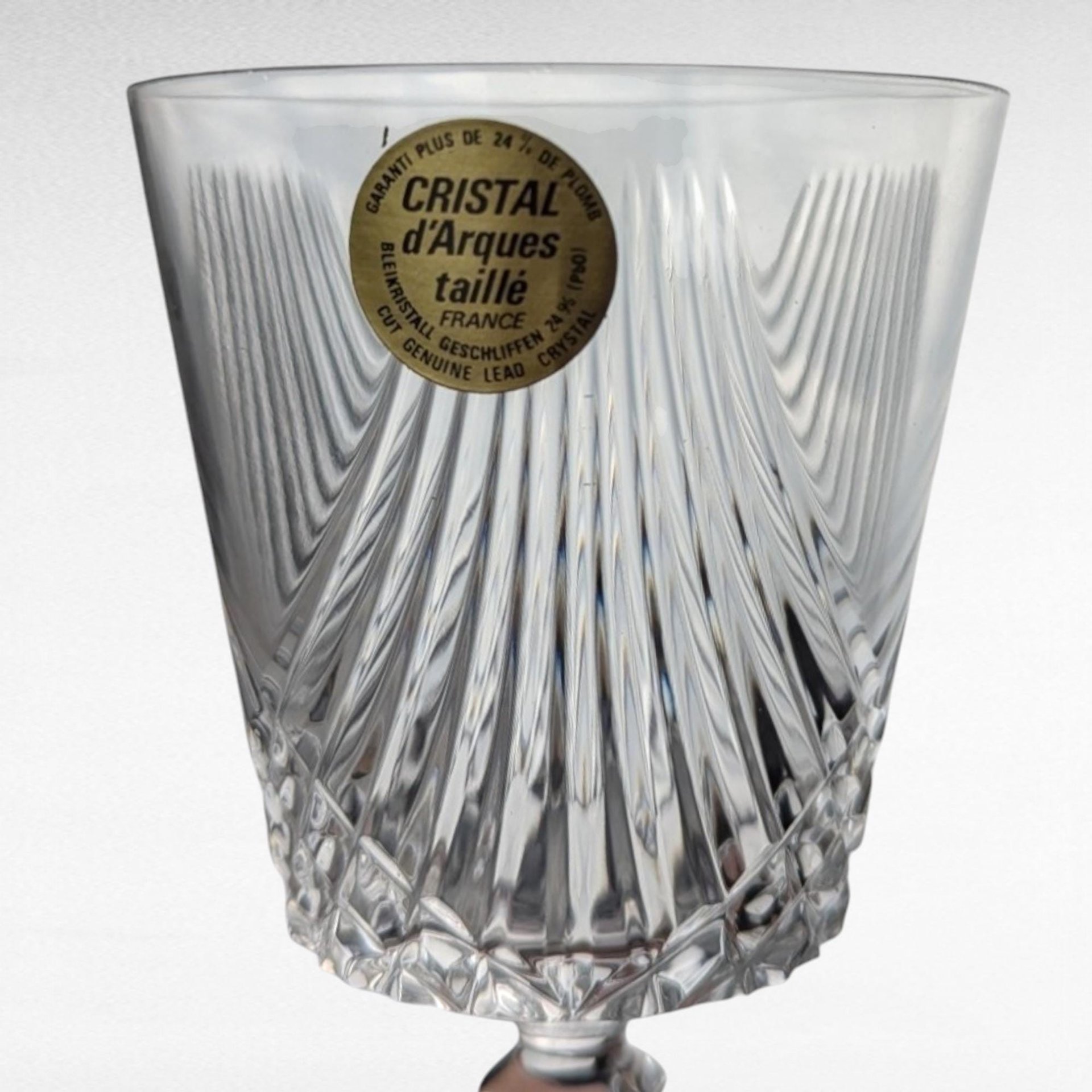 Vintage Crystal D'Arques Wine Glasses, Set of 6, Taille Combourg, 17cl, French Crystal,  Elegant Stemware, Gift for Wine Lovers