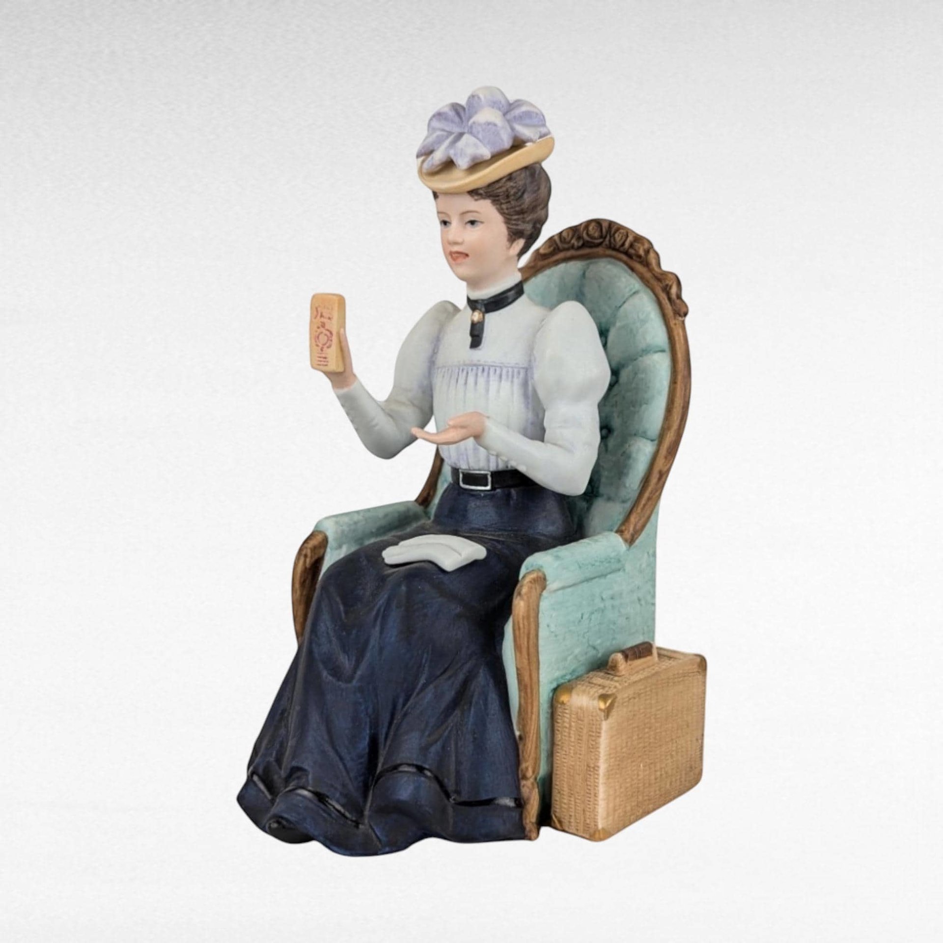 1982 Avon Presidents Club Albee Award Figurine, Vintage Avon Collectible, Woman in Blue Dress, Sales Achievement Award, Recognition Gift