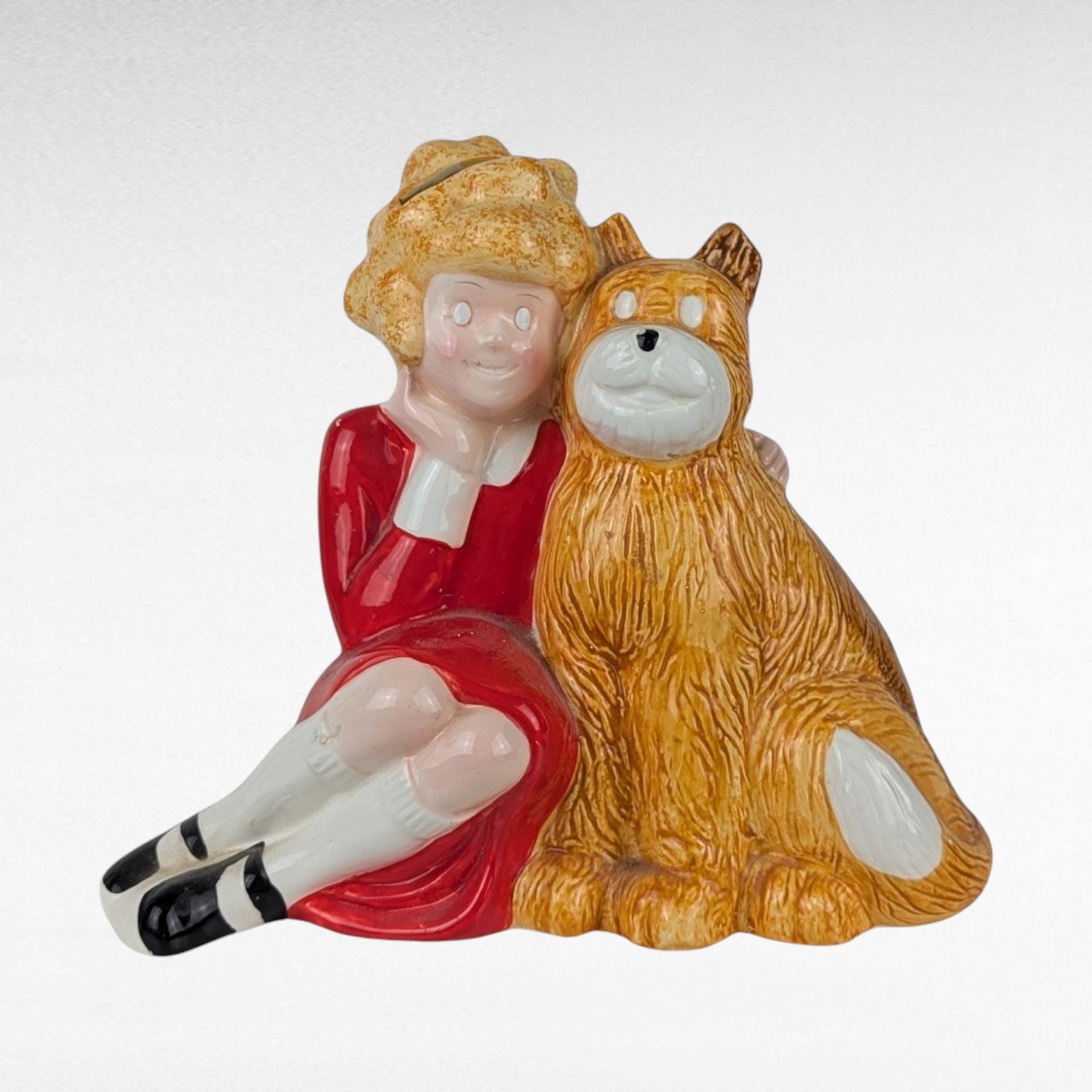 Vintage Little Orphan Annie and Sandy Ceramic Bank, Cartoon Character Bank, Retro Piggy Bank, Kids Savings, Collectible Bank