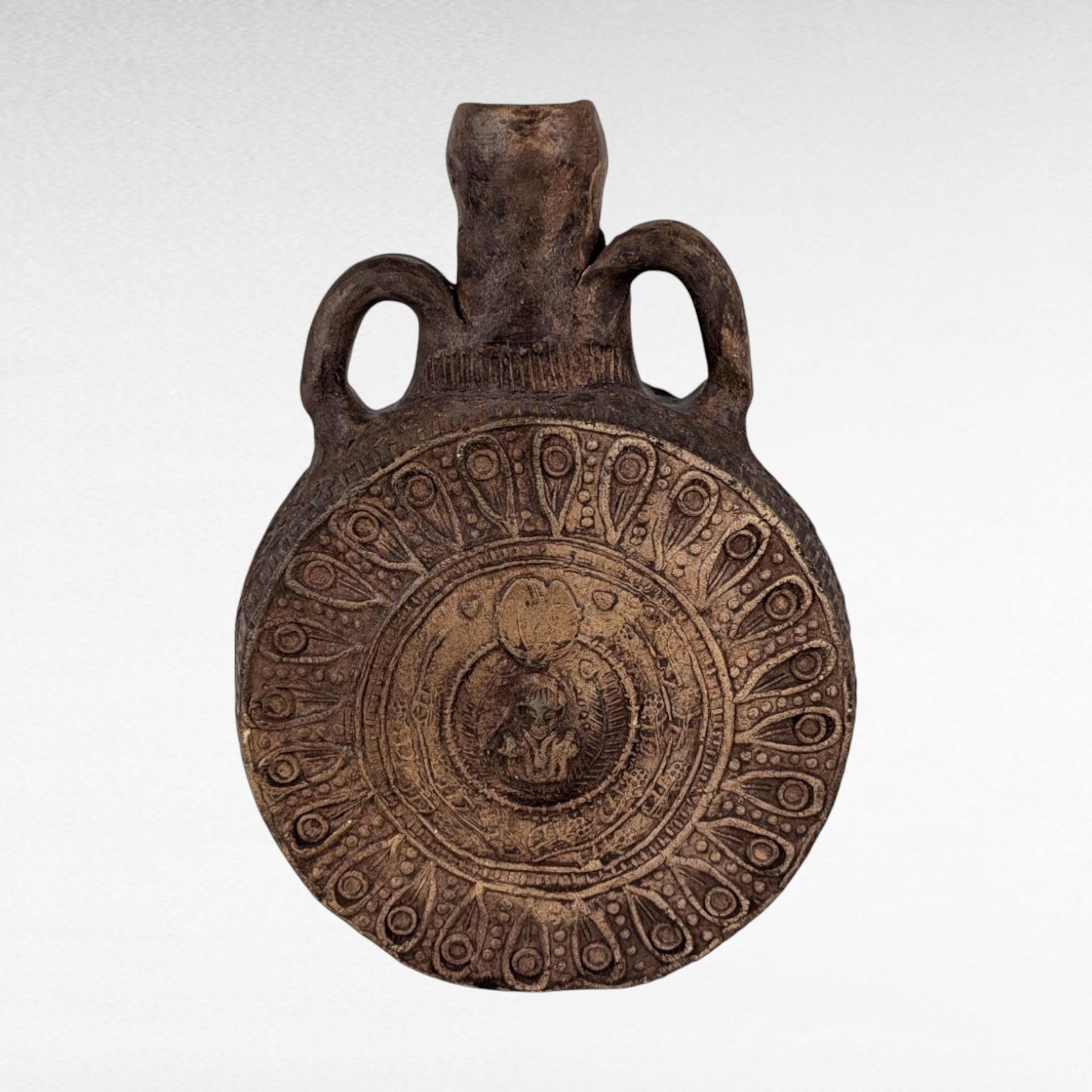 Handmade Pottery Flask, Rustic Pottery,  Earthenware Flask,  Decorative Vessel,  Boho Decor,  Unique Gift,  Artisan Made