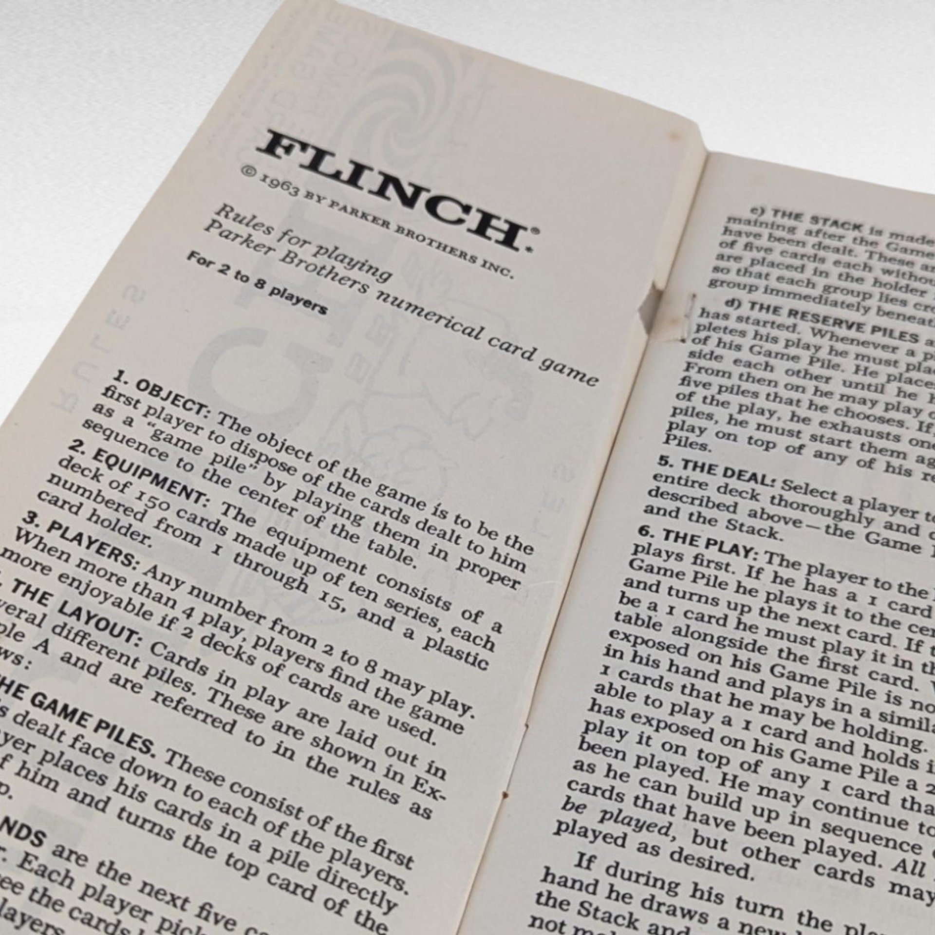 1963 Parker Brothers Flinch Card Game, Vintage Card Game, Family Game, Matching Game, Collectible Game, Retro Game