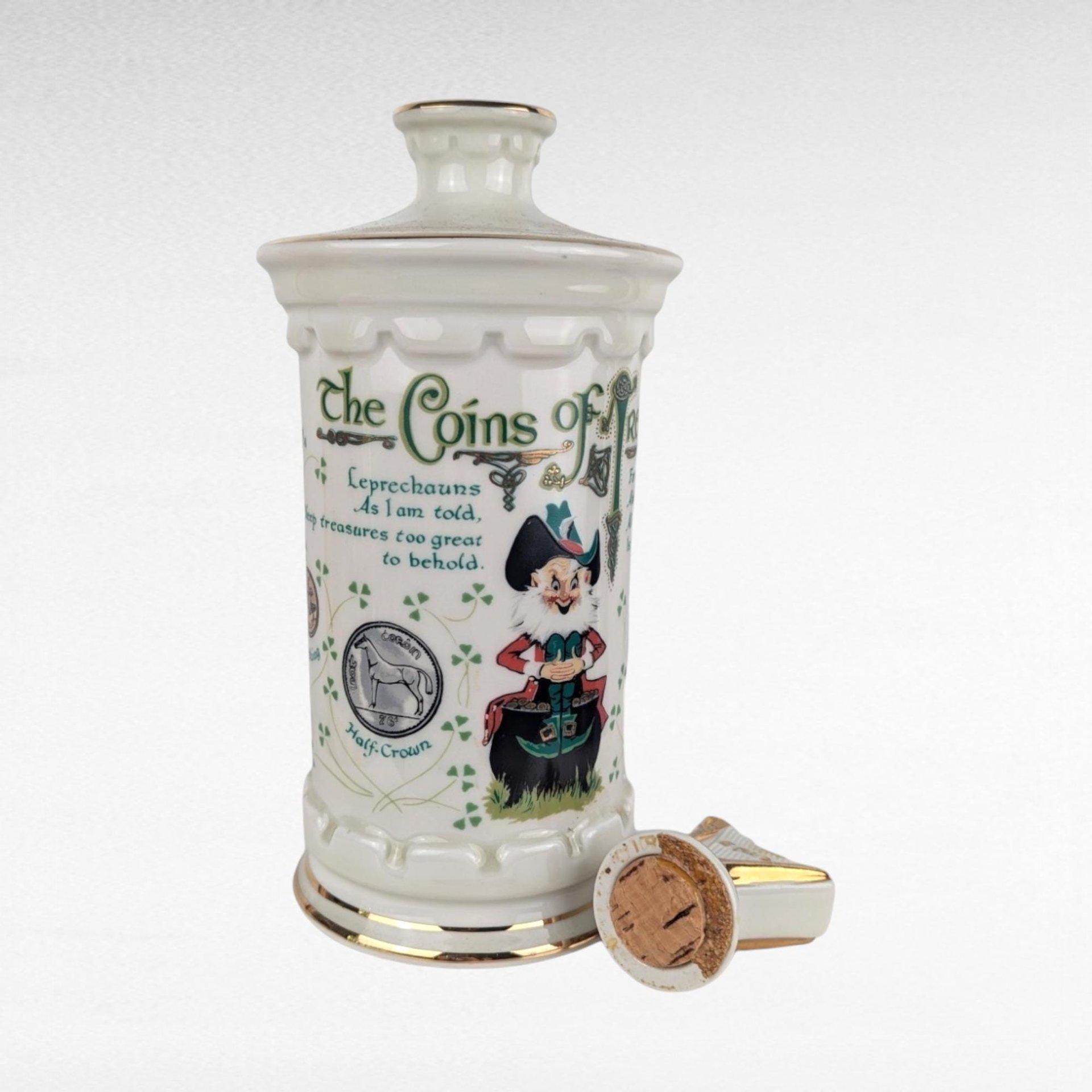 1979 Old Commonwealth The Coins of Ireland Decanter, Irish Whiskey Decanter, Leprechaun Decor,  Collectible Decanter, Vintage Barware