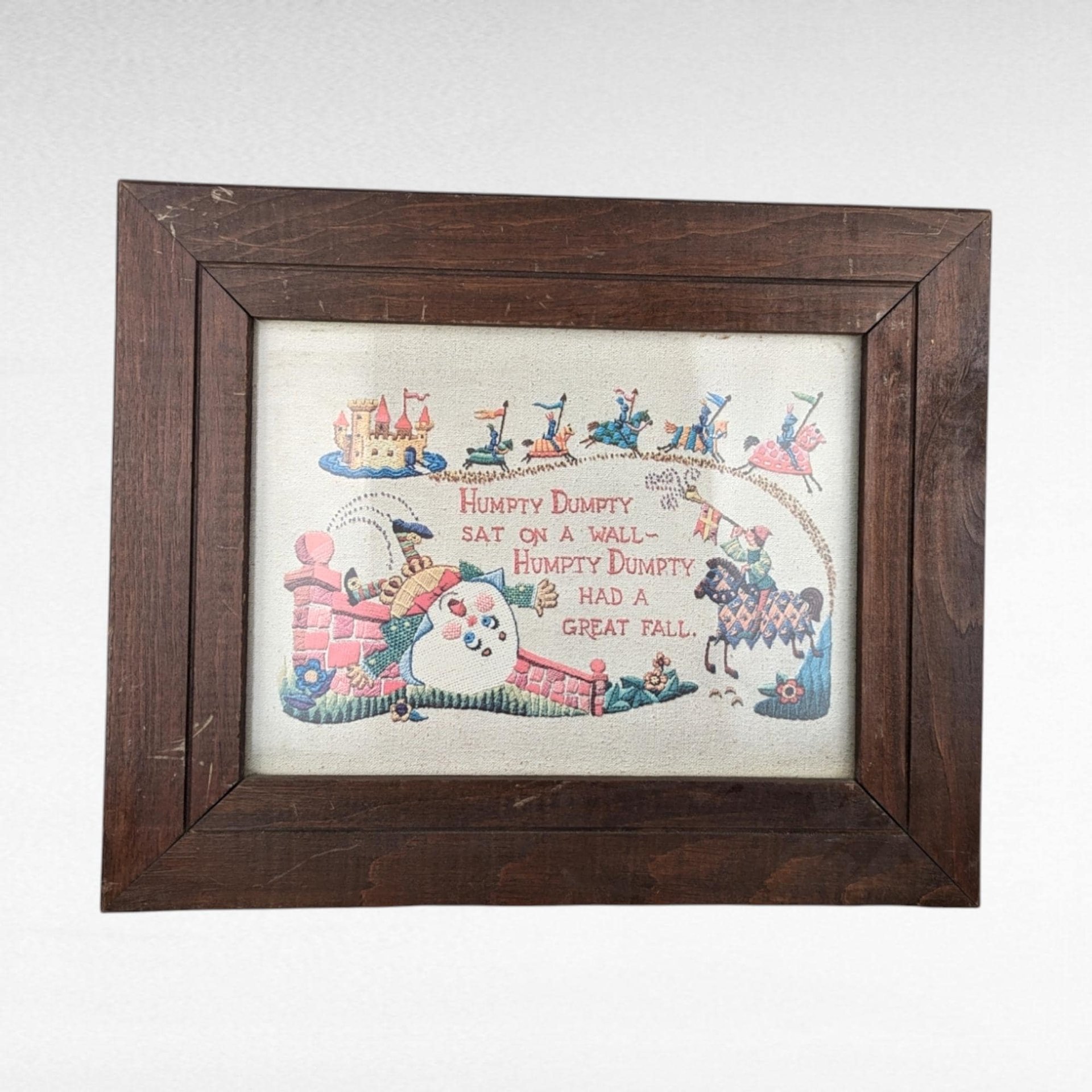 Vintage Humpty Dumpty Framed Print, Nursery Rhyme Wall Art, Kids Room Decor, Gift for Child, Vintage Nursery Decor