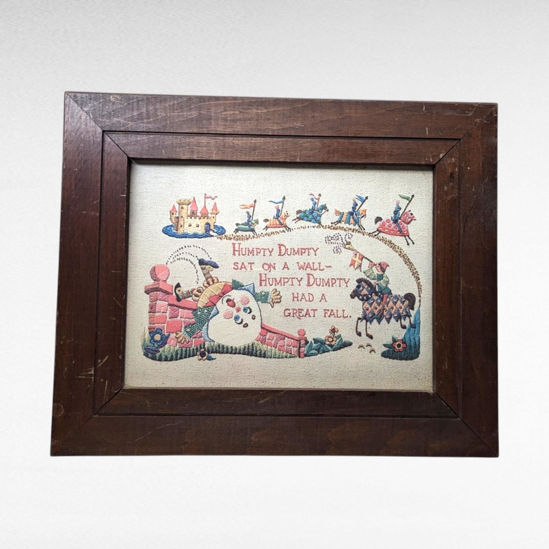 Vintage Humpty Dumpty Framed Print, Nursery Rhyme Wall Art, Kids Room Decor, Gift for Child, Vintage Nursery Decor