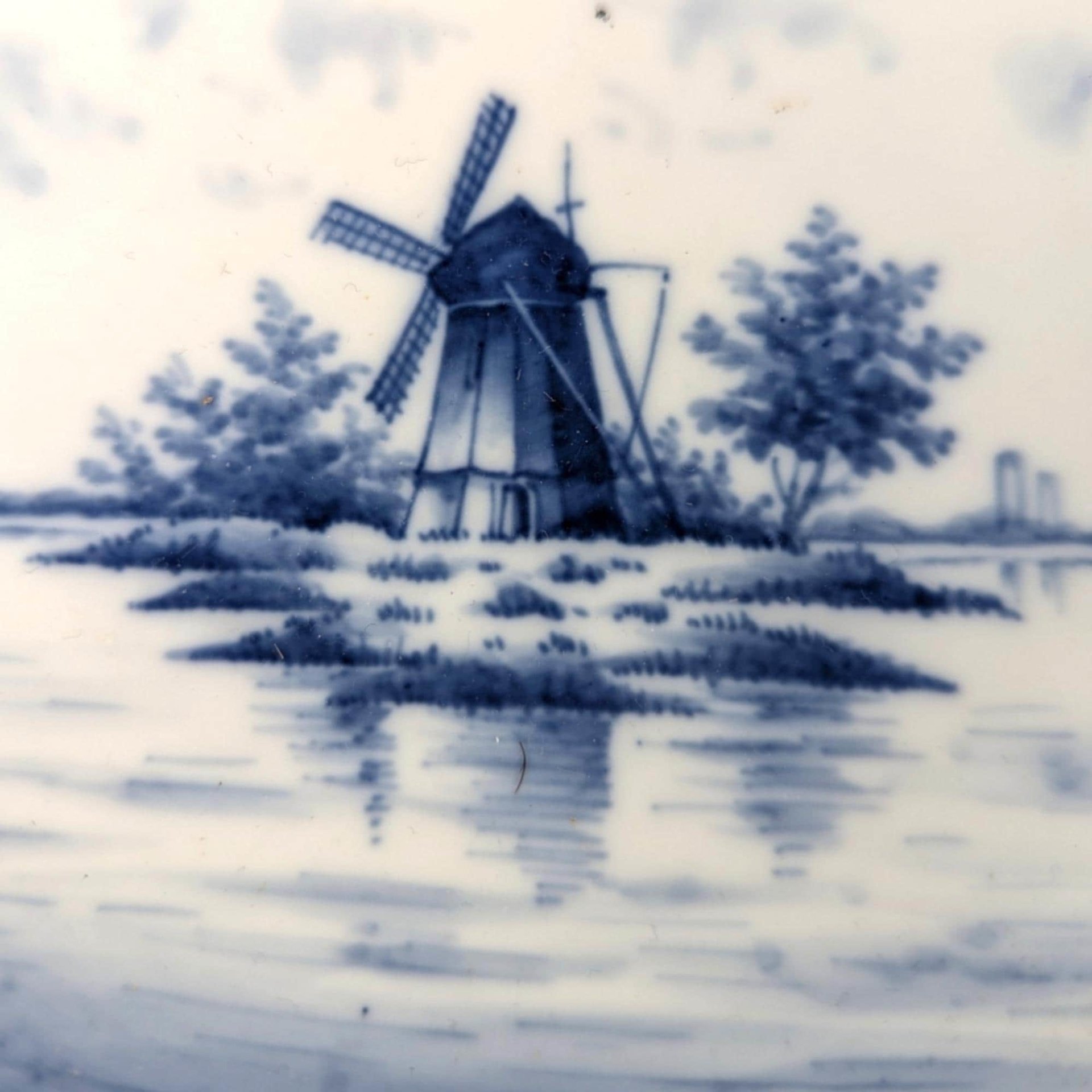 Vintage Delft Blue Shoe Ashtray and German Windmill Plate, Hand-Painted Ceramic Decor, Gift for Collector, Home Decor