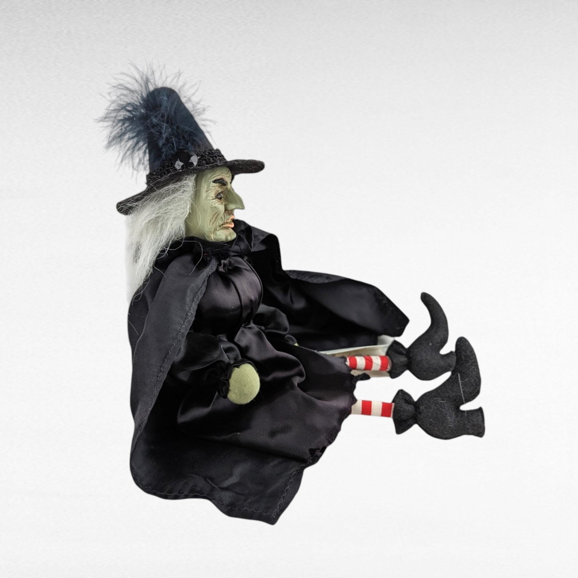 Vintage Halloween Witch Doll Pair - Rope Hair Witch, Judy Hunter Jester Witch - Spooky Decor, Collectible Dolls, Halloween Gift