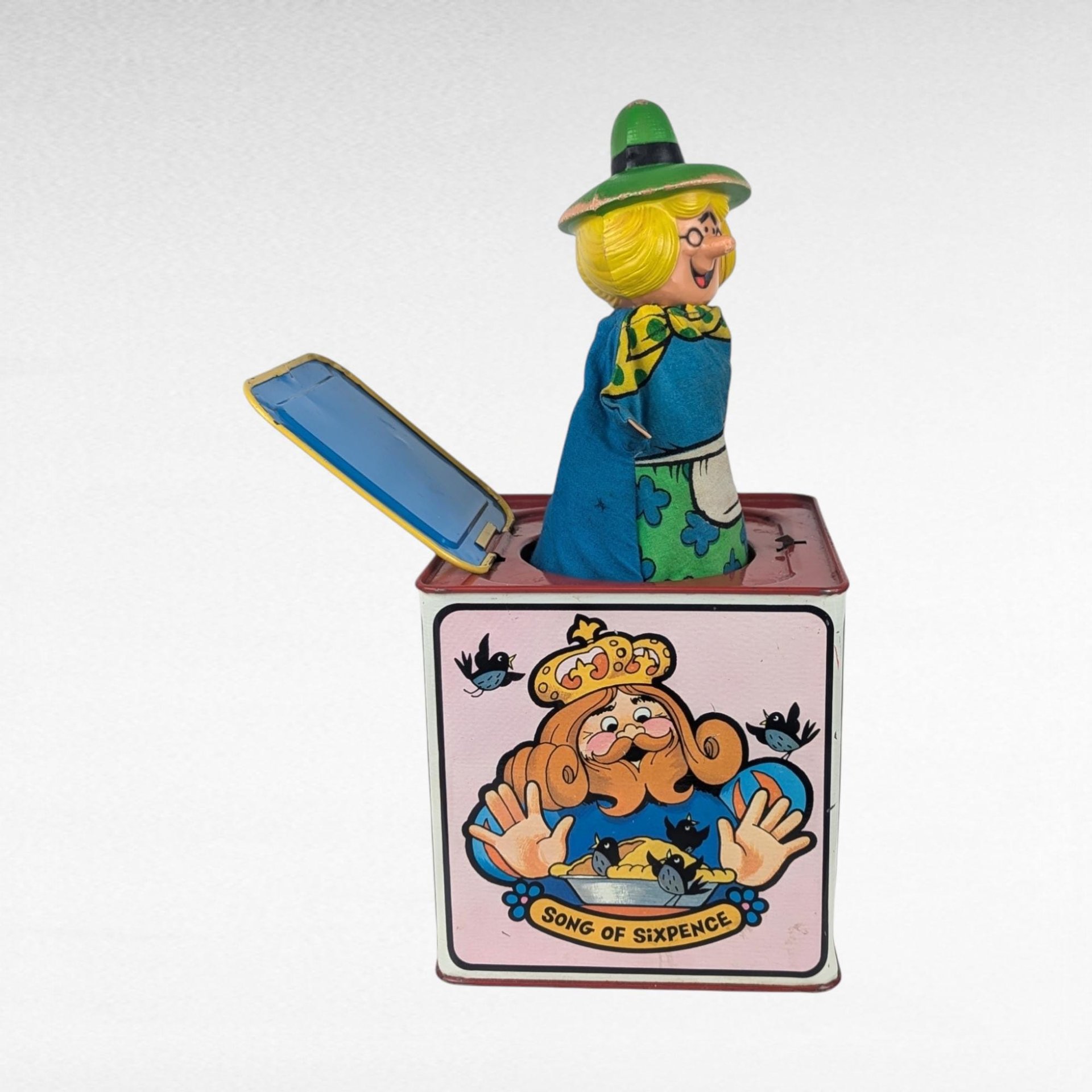 1971 Mattel Mother Goose Jack-in-the-Box, Vintage Toy, Working Musical Toy, Nursery Decor, Collectible Toy