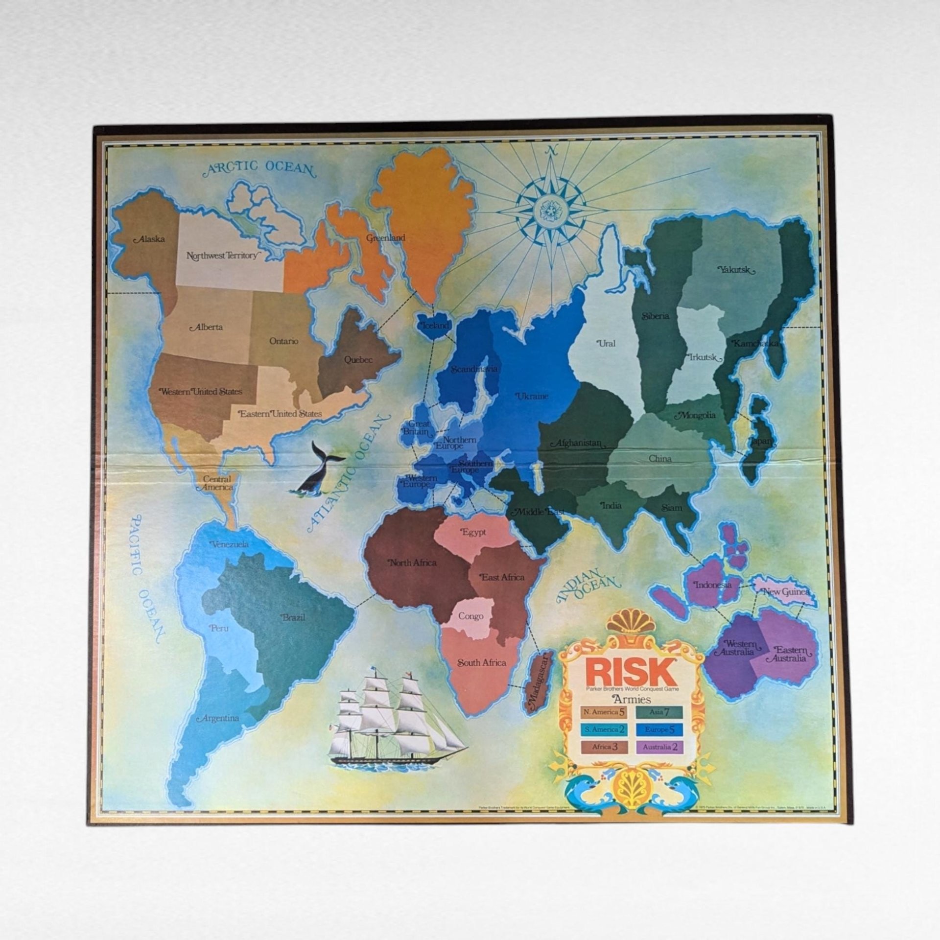1975 Parker Brothers Risk Game, Vintage Board Game, Complete, Strategy Game, World Conquest Game, Collectible Board Game