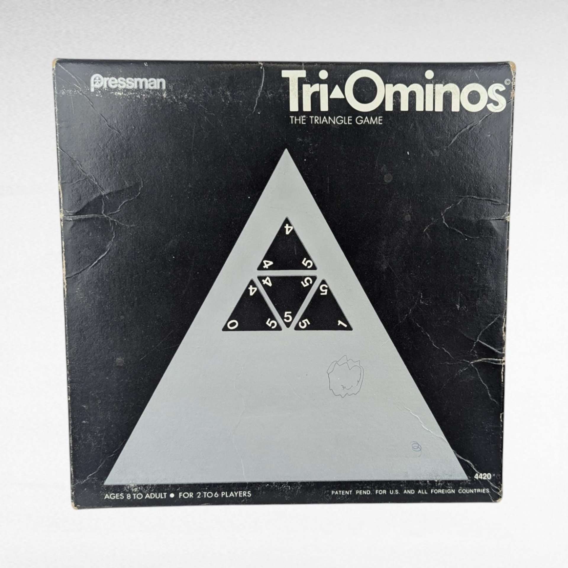 Vintage Tri-Ominos Game, The Triangle Game by Pressman, Complete with Instructions, Strategy Game, Family Game Night