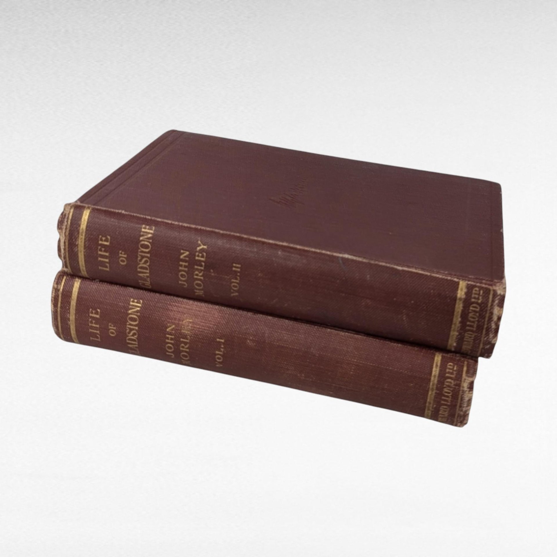1908 Life of Gladstone by John Morley, 2 Volume Set, Antique Hardcover Books, Biography, Political History, Collectible Books