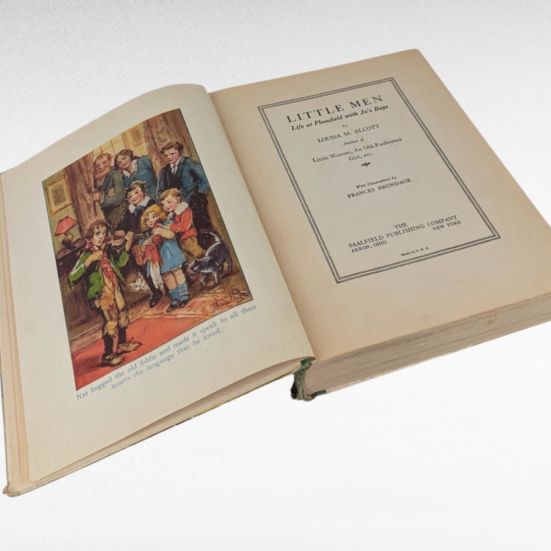 1928 Little Men by Louisa May Alcott, Saalfield Publishing, Vintage Children's Literature, Collectible Book, Gift for Reader