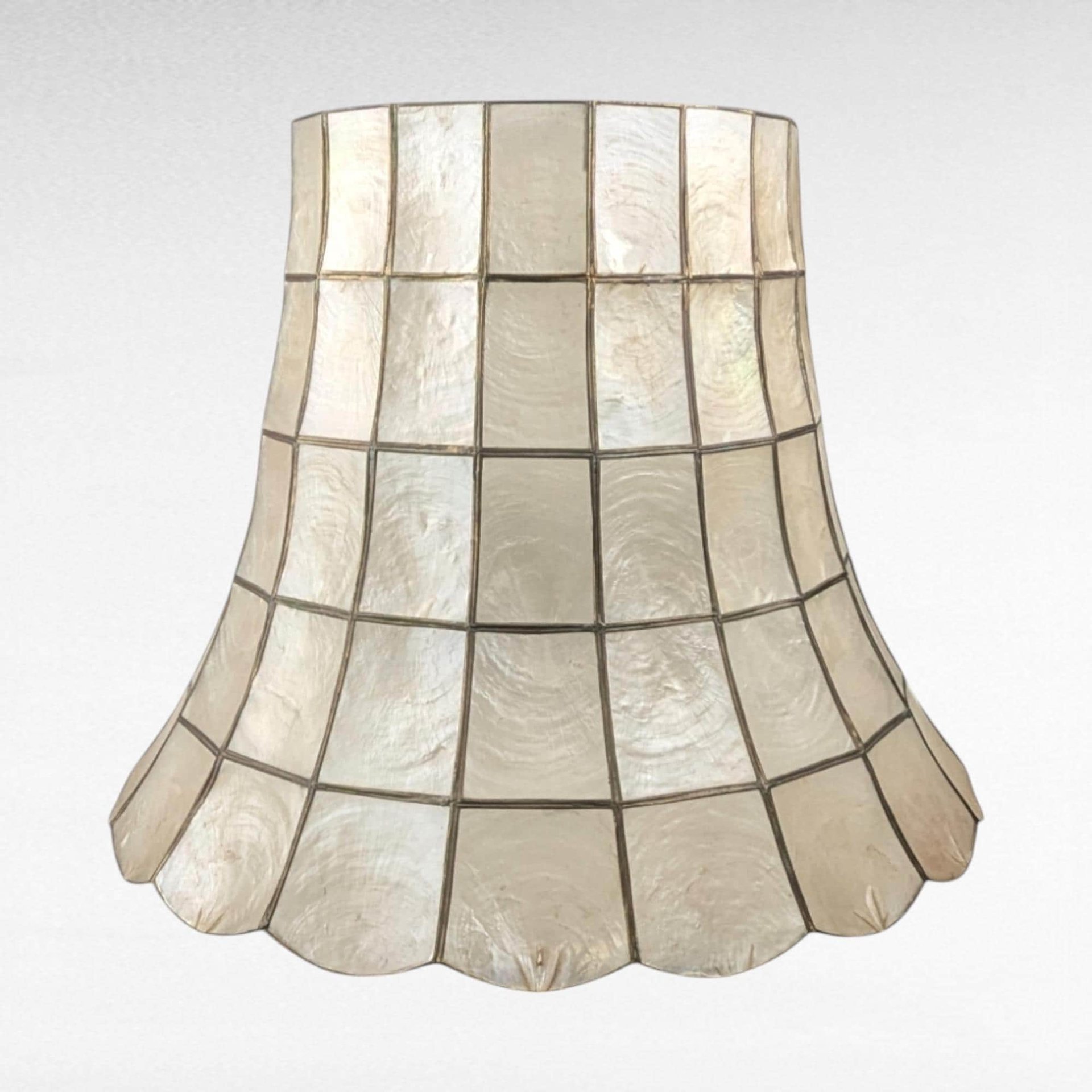 Vintage Capiz Shell Lampshade, Coastal Decor, Boho Lighting, Shell Lamp Shade