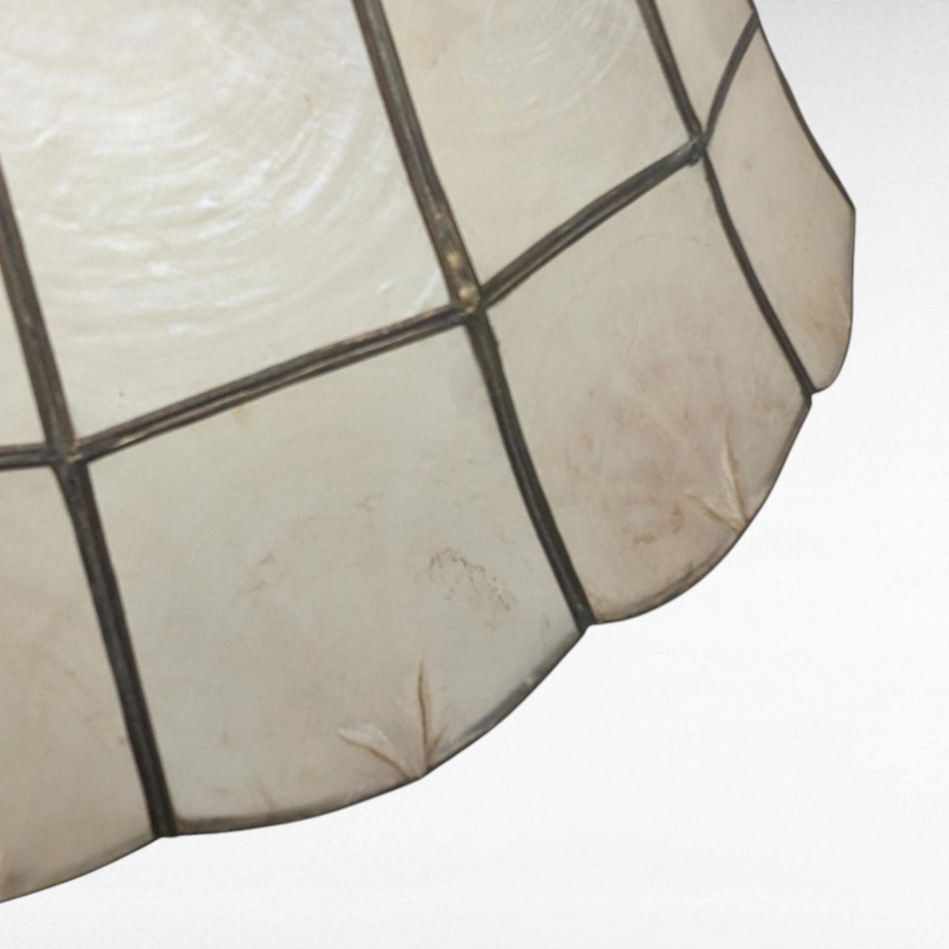 Vintage Capiz Shell Lampshade, Coastal Decor, Boho Lighting, Shell Lamp Shade