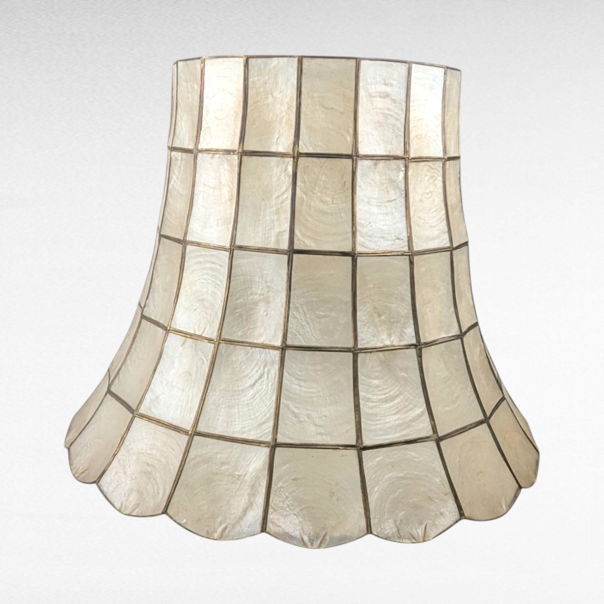 Vintage Capiz Shell Lampshade, Coastal Decor, Boho Lighting, Shell Lamp Shade