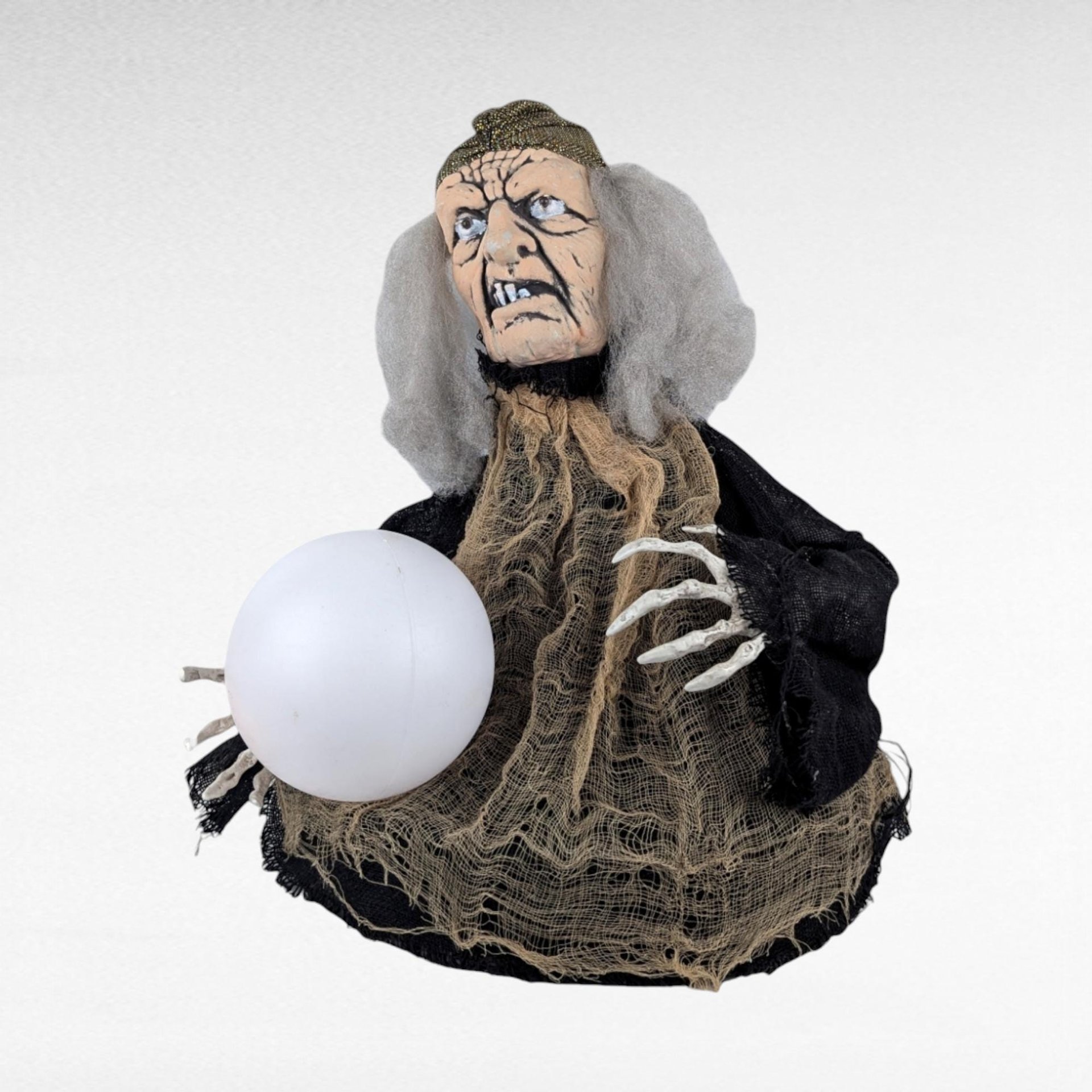 Vintage Animated Fortune Teller Halloween Decoration | Spooky Talking Witch | Haunted House Prop | Unique Halloween Decor