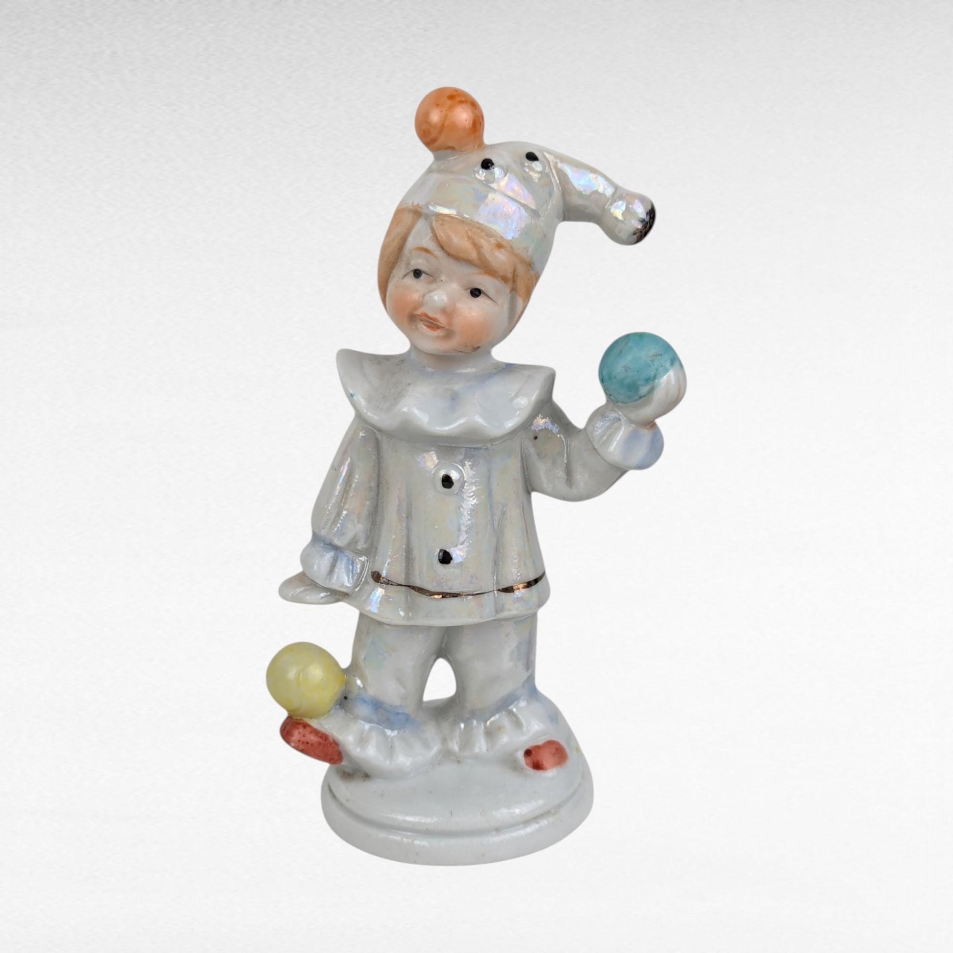 Vintage Lusterware Jester Figurines, Set of 3 | Ceramic Clown Figurines | Collectible Jesters | Retro Home Decor | Gift for Clown Collectors