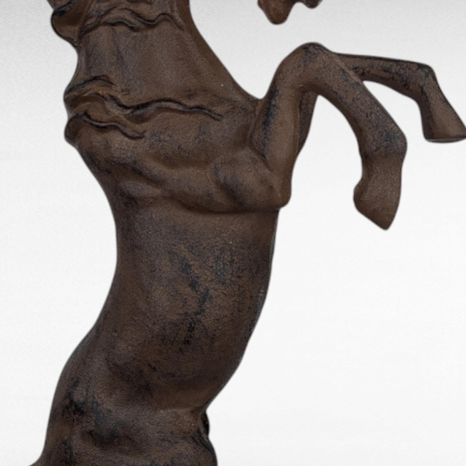 Vintage Cast Iron Rearing Horse Statue, 18.5" Tall, Equestrian Decor, Farmhouse Style, Metal Horse Sculpture, Gift for Horse Lovers