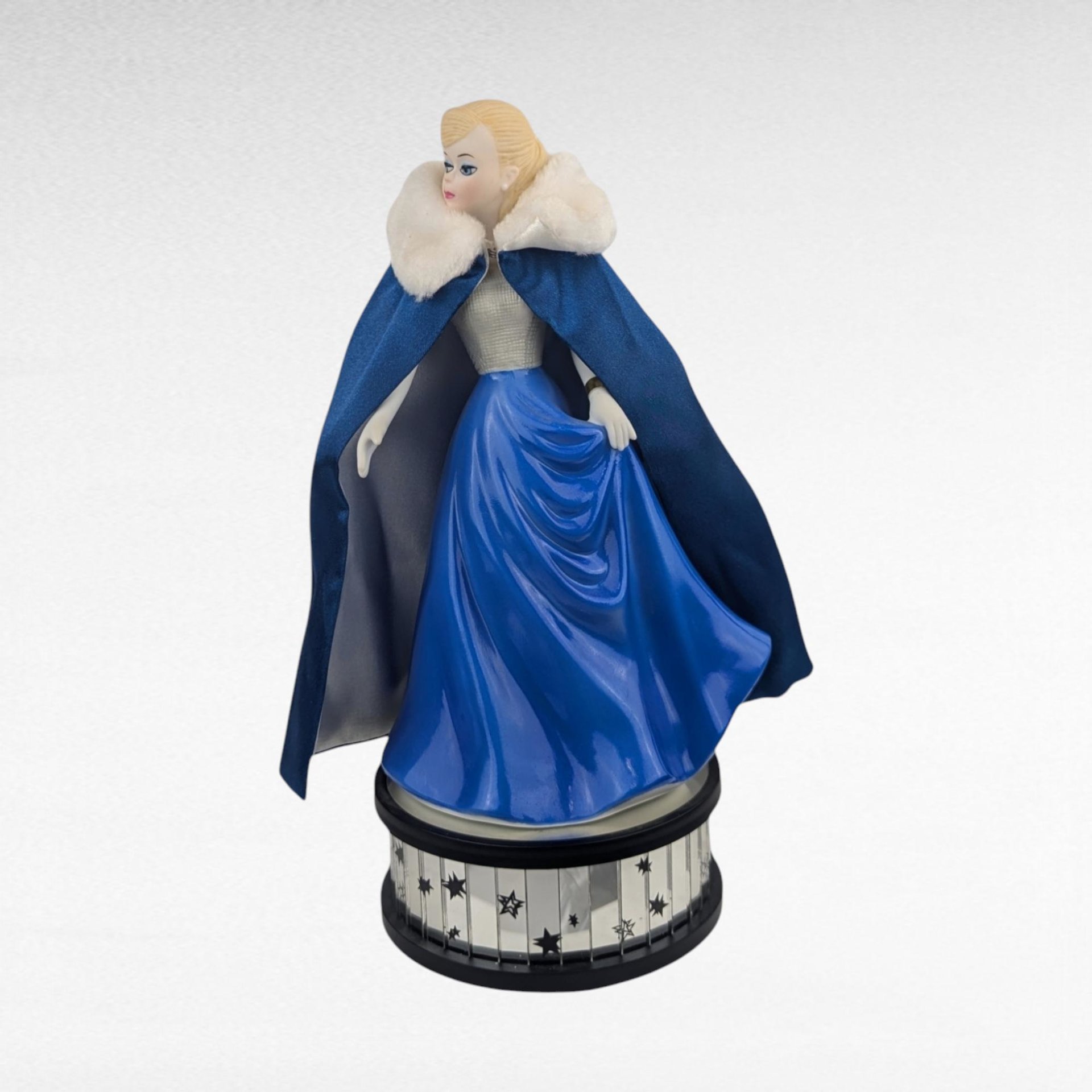 Enesco Midnight Blue Barbie Music Box | Plays "Moon River" | Porcelain Barbie Figurine | Vintage 1990s