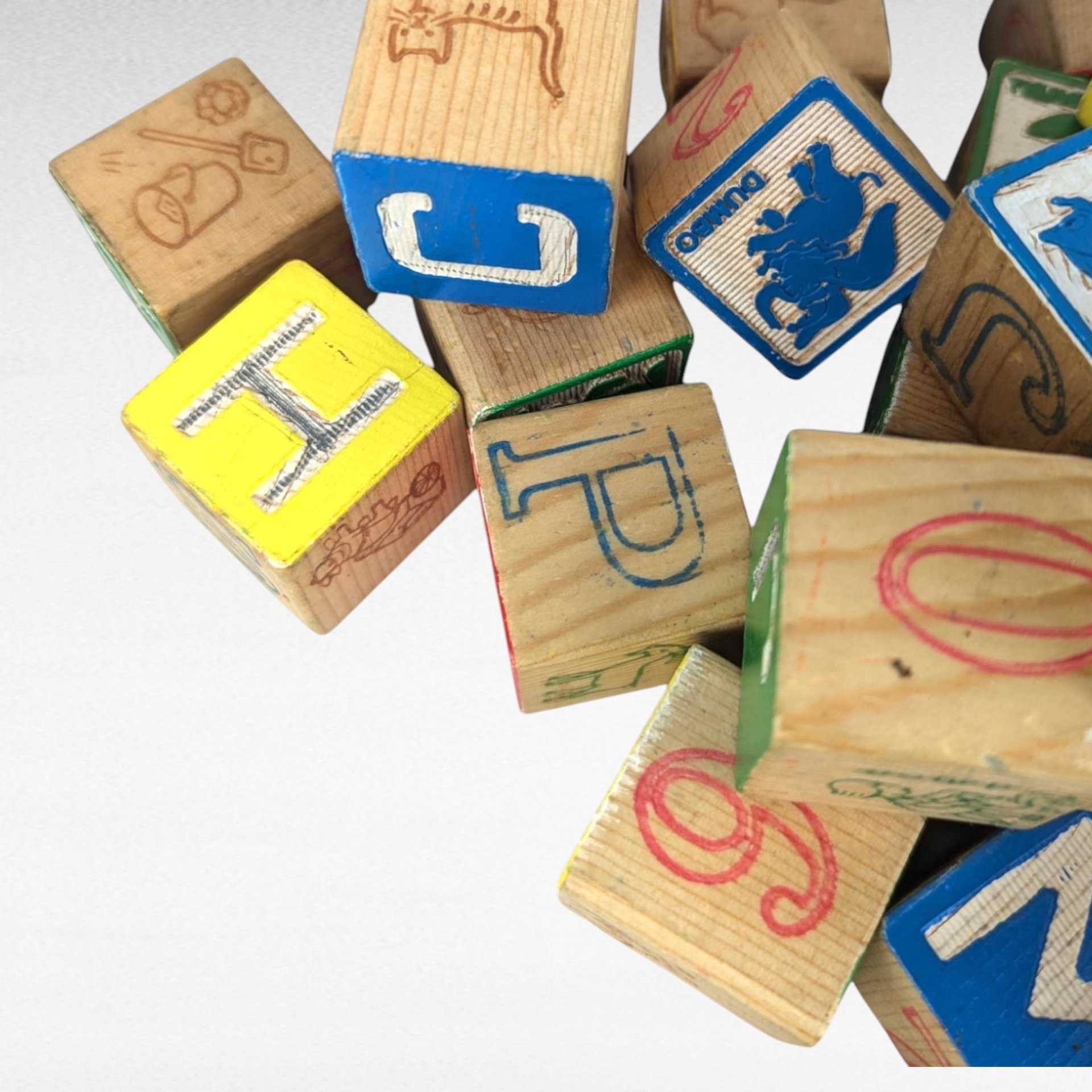 Vintage 1970s Walt Disney Playskool Wood Blocks | Mickey Mouse | Educational Toy | Classic Toy