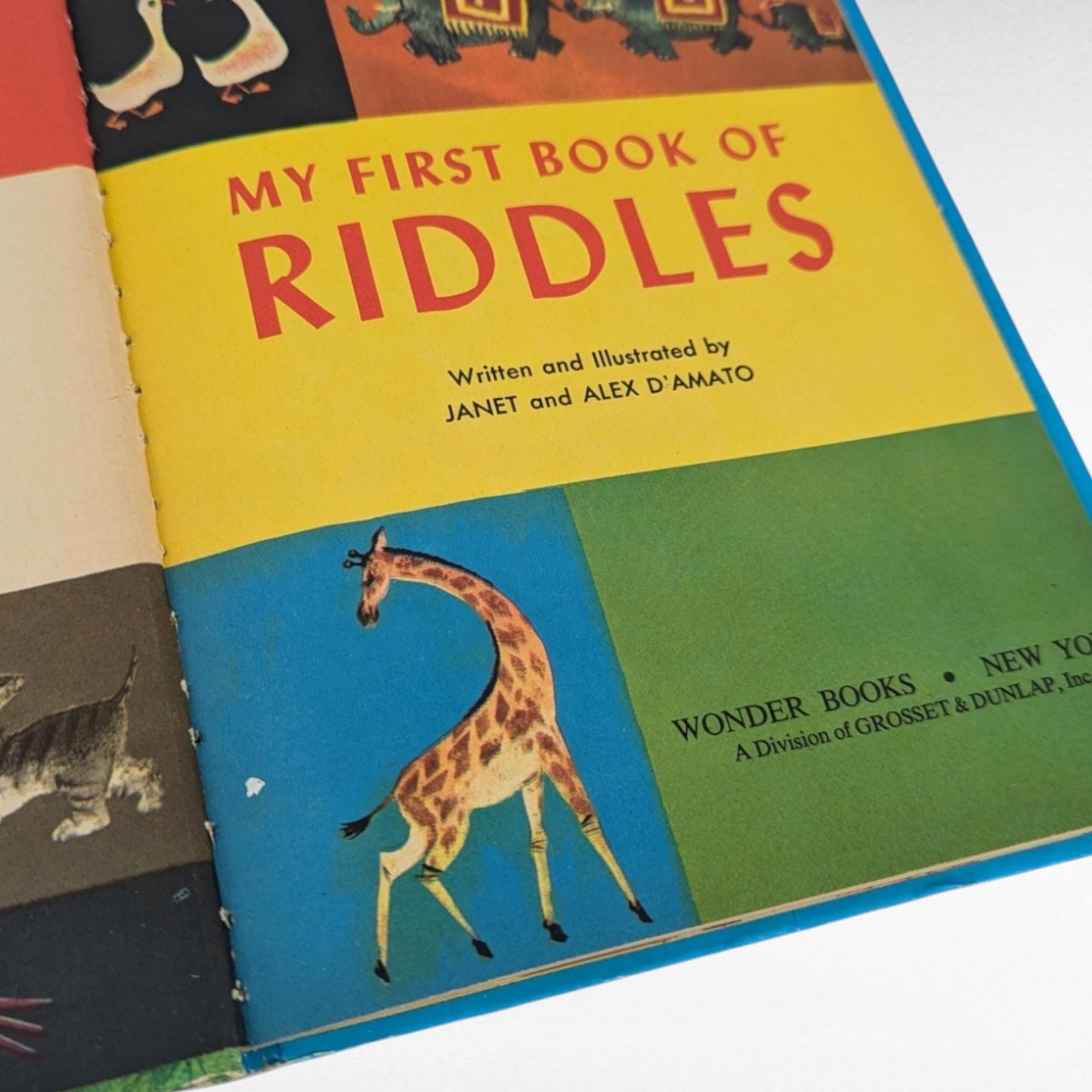 Vintage 1960 My First Book of Riddles - Children's Riddle Book -  Janet and Alex D'Amato - Illustrated Children's Book - Collectible Book