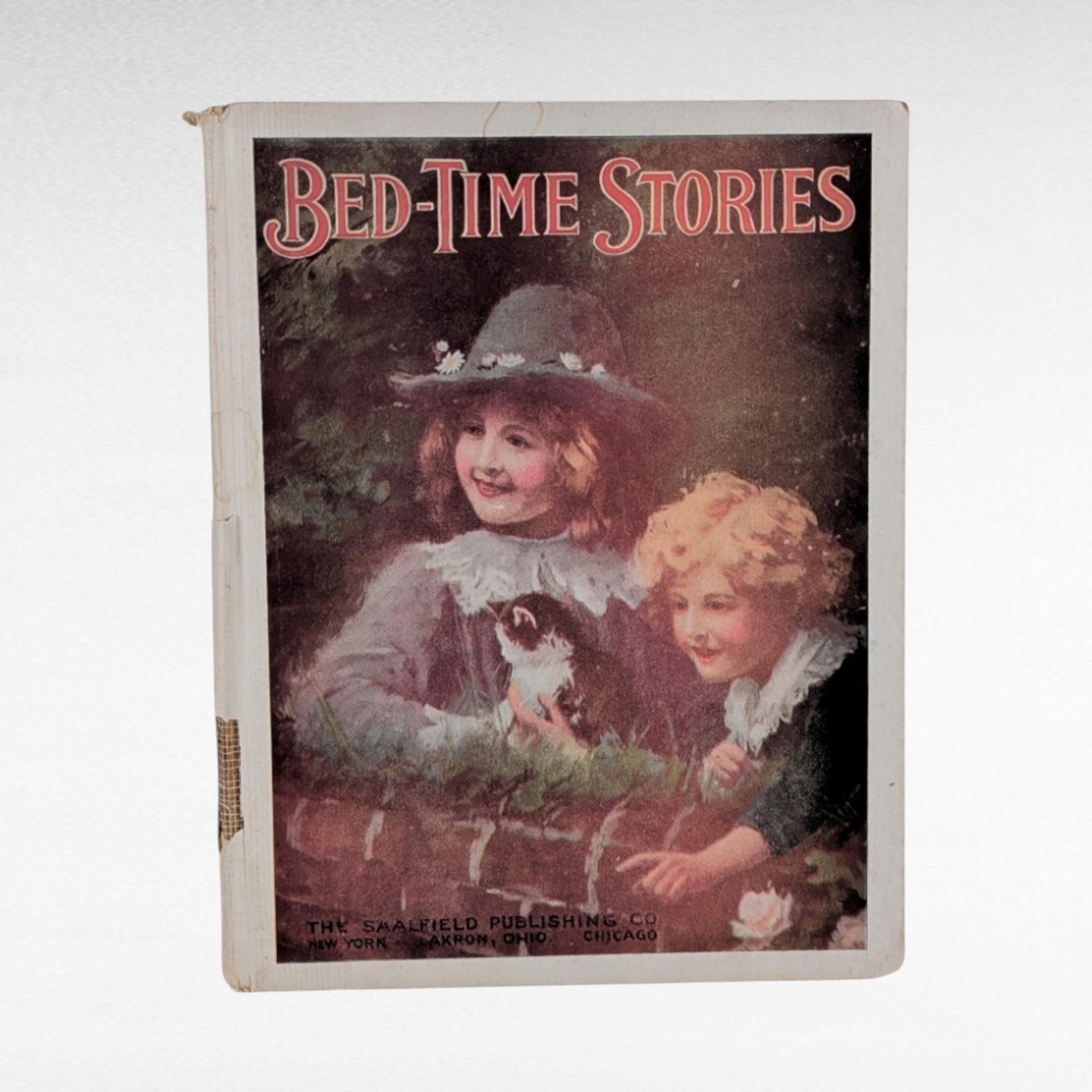 1914 Bed-Time Stories - Antique Children's Book - Collection of Poems and Stories - Illustrated Book - Vintage Gift - Saalfield Pugblishin