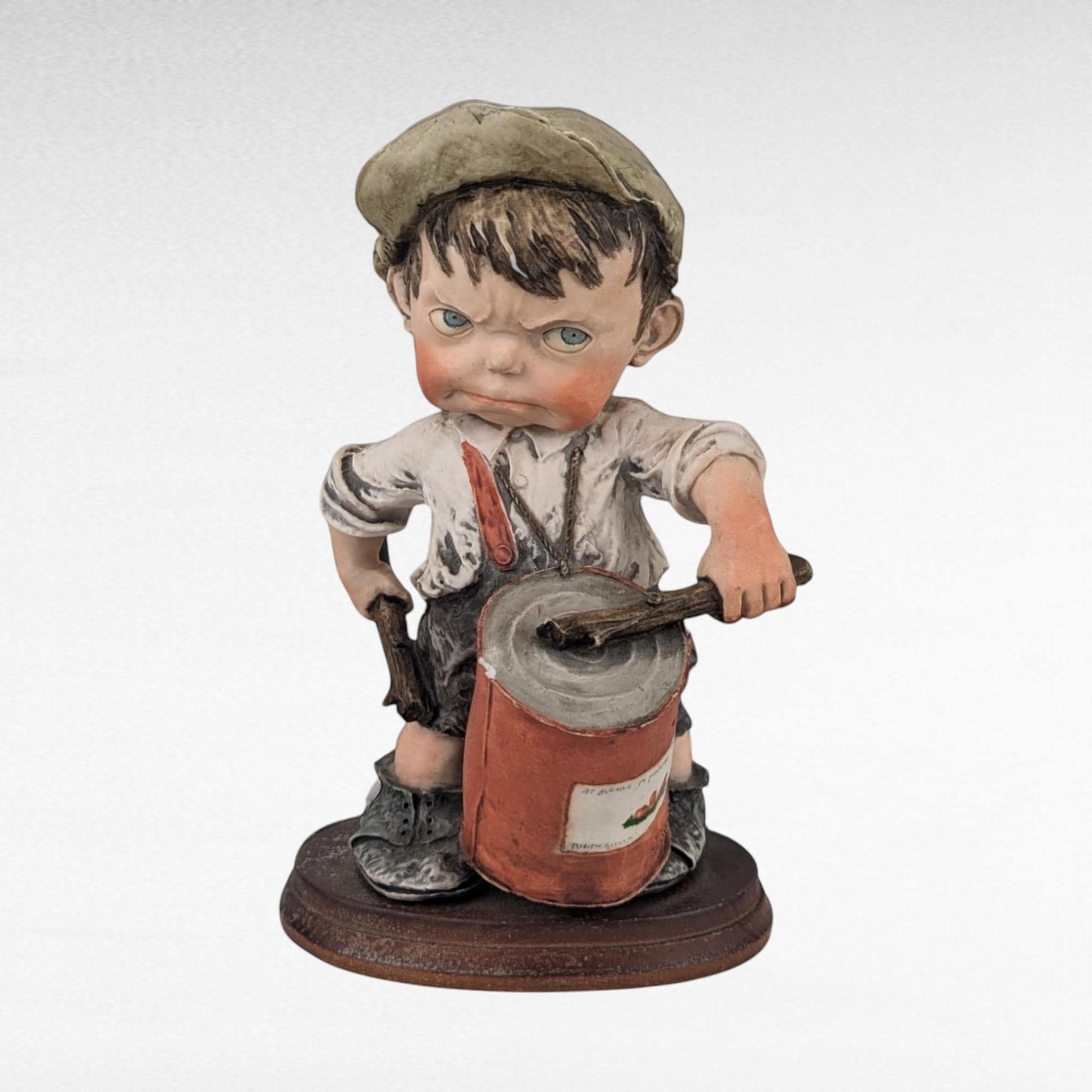 Vintage Giuseppe Armani Gulliver's World Drummer Boy Figurine with Drum, 8" Collectible Statue, Italian Art, Home Decor