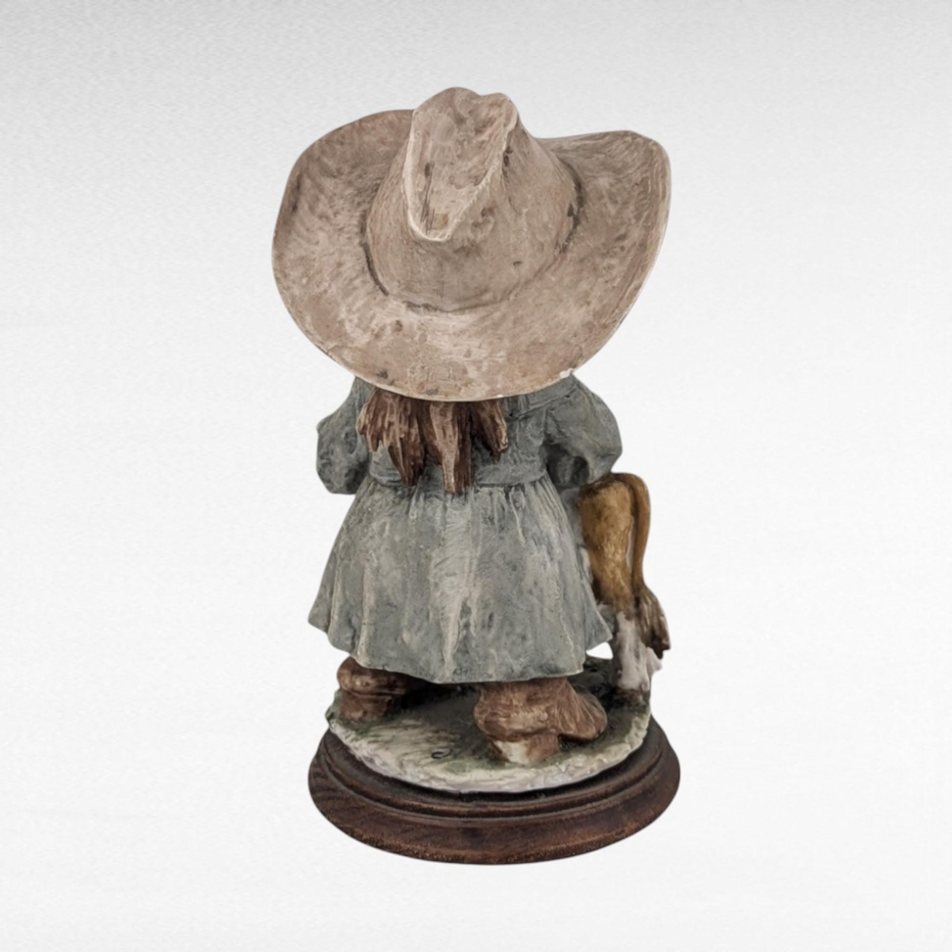 Vintage Giuseppe Armani Gulliver's World Cowgirl with Calf Figurine, 7" Collectible Resin Statue, Western Decor, Italian Art