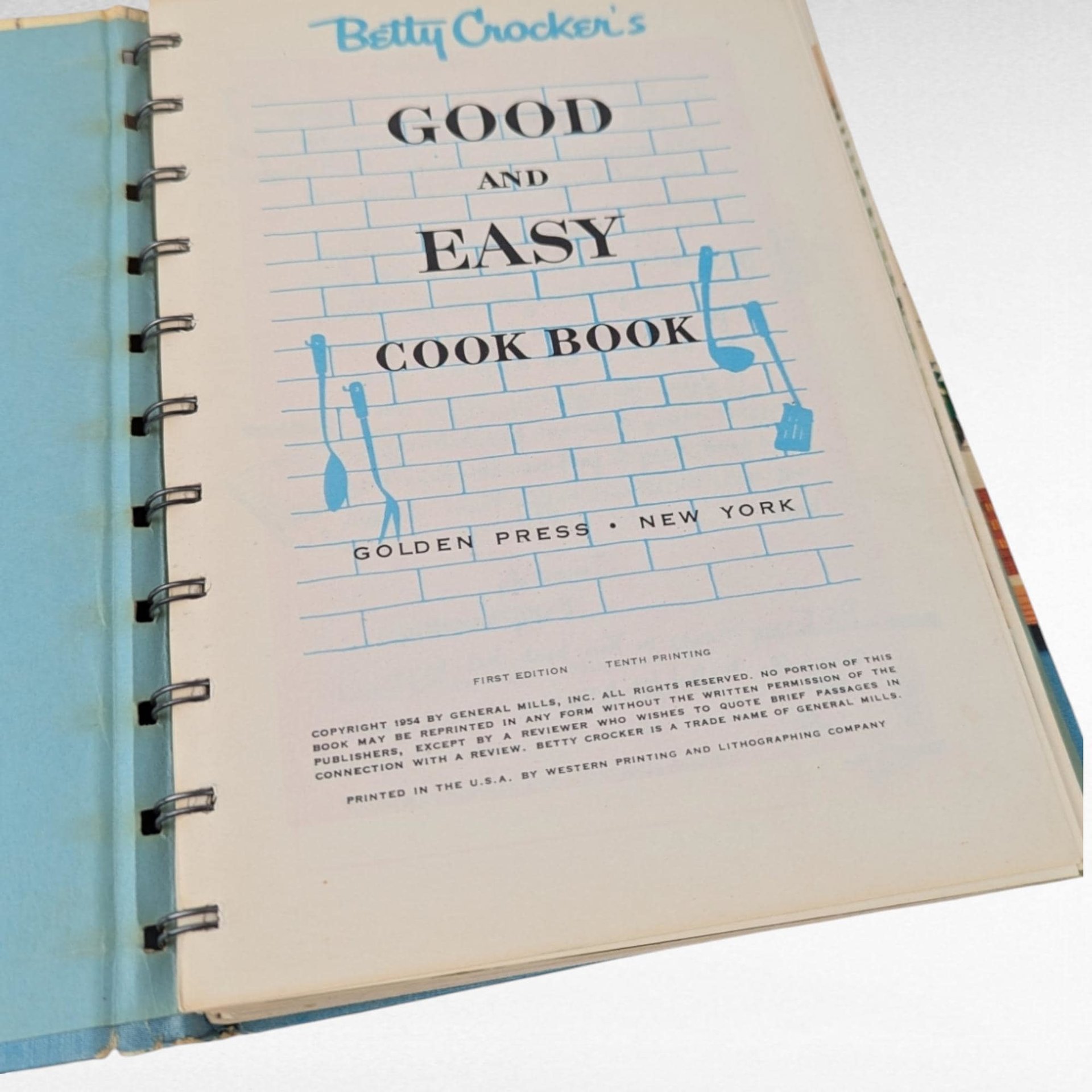1954 Betty Crocker's Good and Easy Cook Book - Vintage Hardcover Cookbook - Spiral Bound - Mid-Century Recipes - Collectible Cookbook