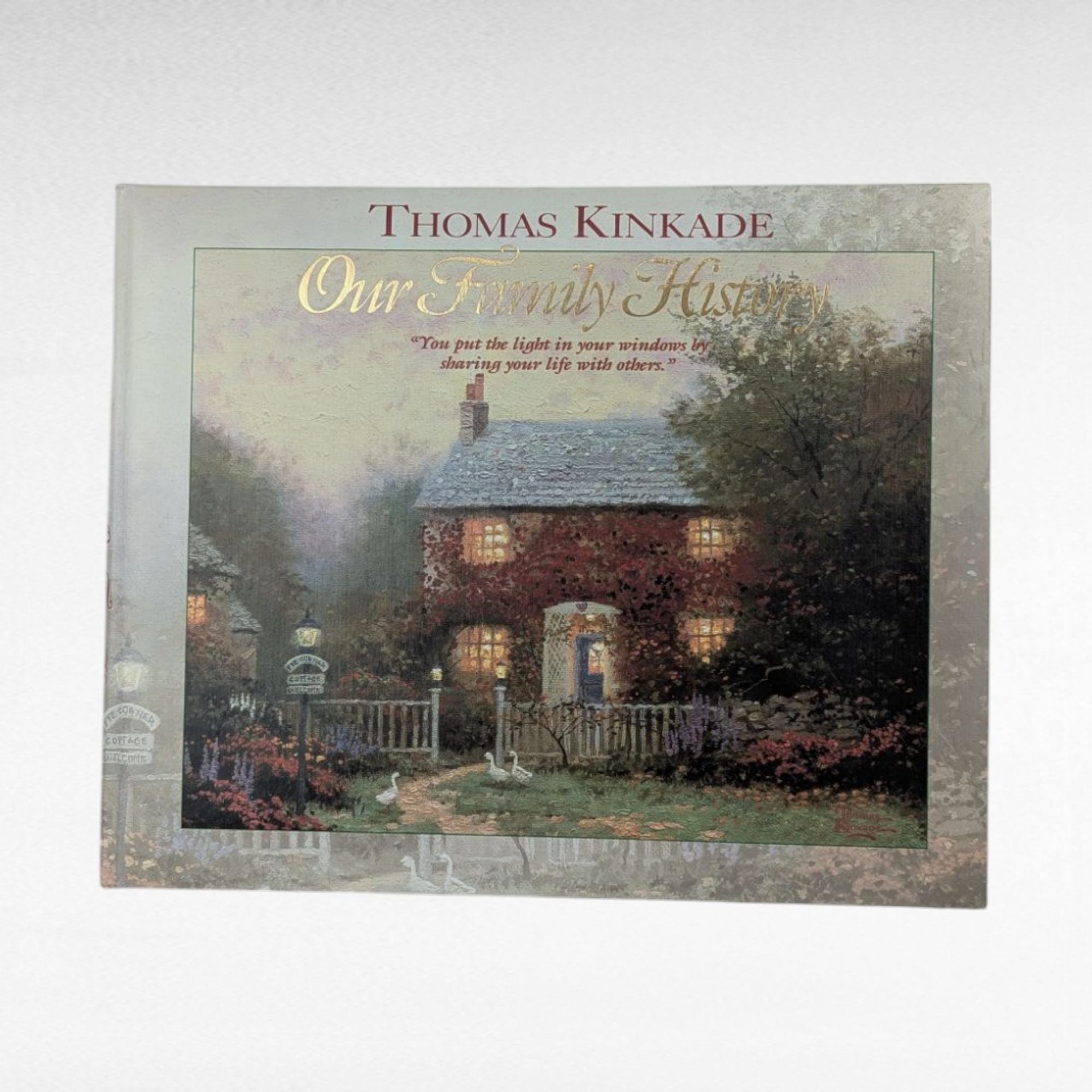 Vintage Thomas Kinkade Our Family History Book & Teapot Set, Home is Where the Heart Is Teapot, Collectible Gift, Family Keepsake