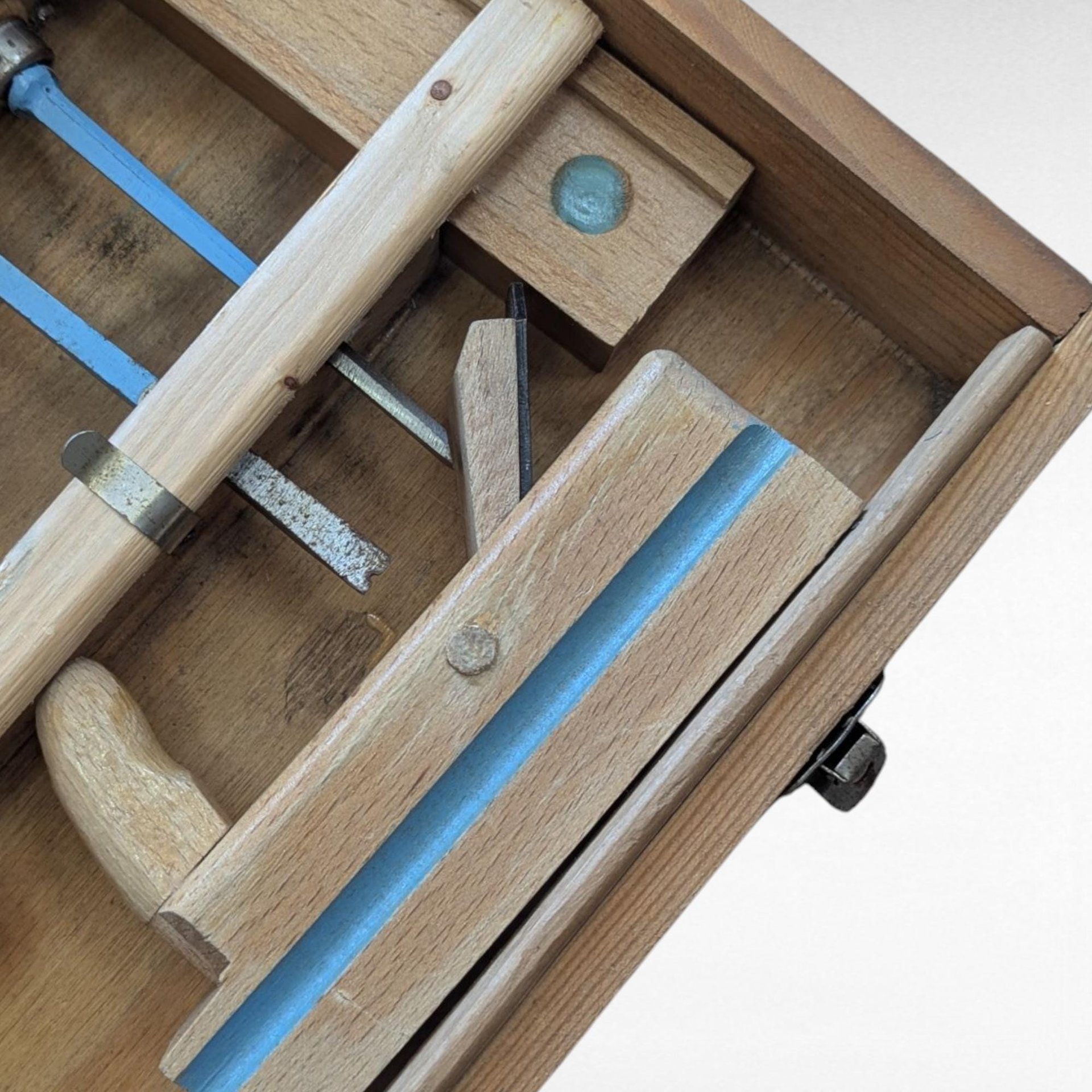 Vintage Handy Andy Tool Chest, Wooden Toy Tool Box, Kids Carpentry Set, Gift for Child, Retro Workshop Decor
