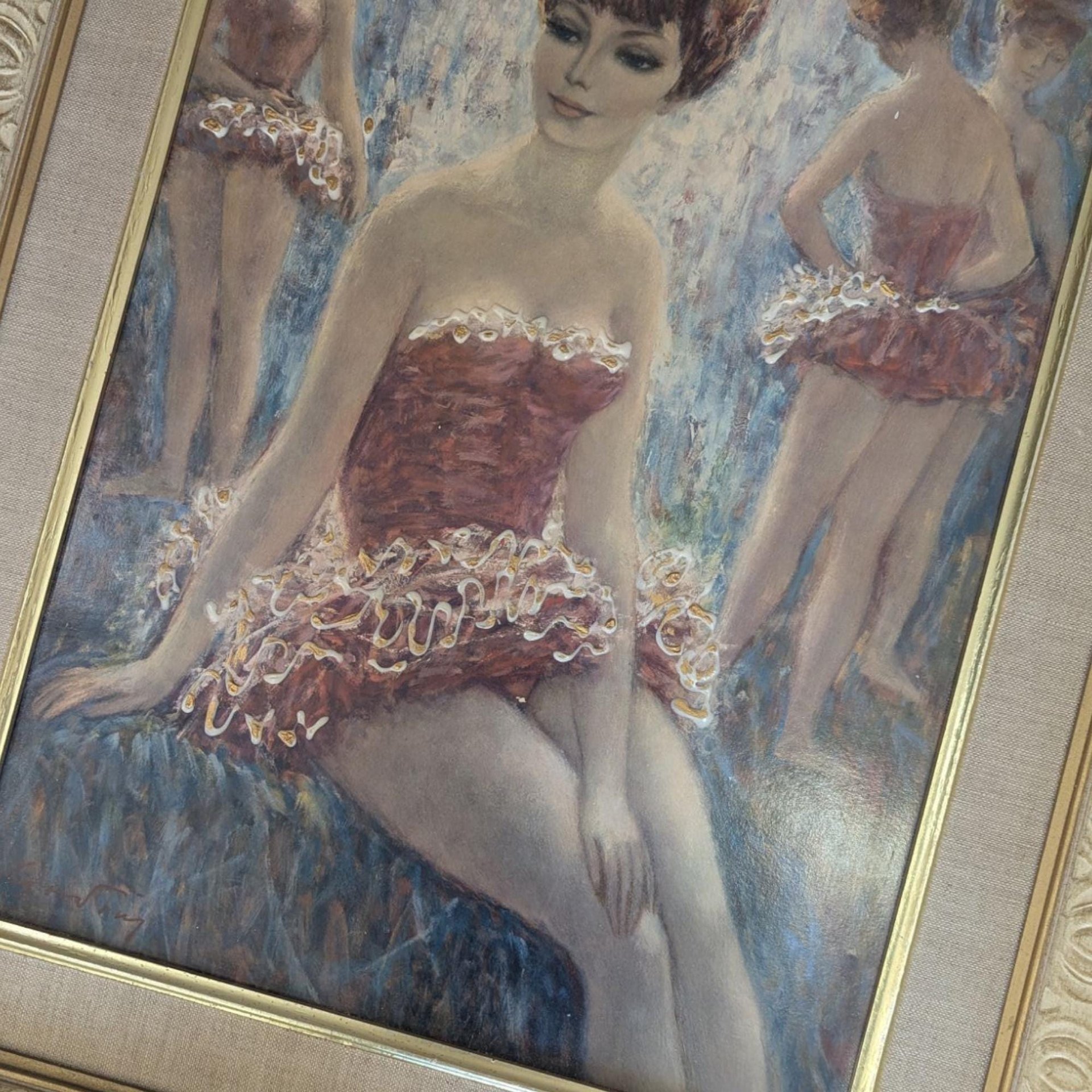 Vintage Ballerina Prints, Pair of Framed Wall Art, Ballet Decor, Dance Studio Art, Gift for Dancer, Vintage Ballet Art