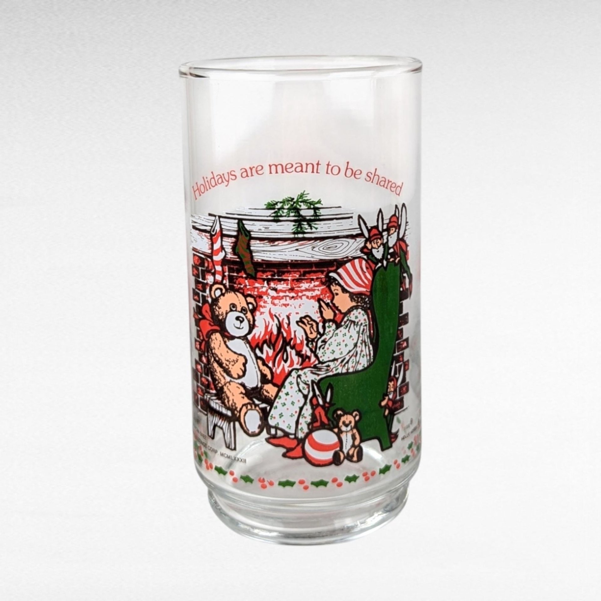 1982 Coca Cola Holly Hobbie Christmas Glasses, Vintage Set of 3, Holiday Drinkware, Collectible Coca Cola Glasses, Gift for Nostalgia Lovers