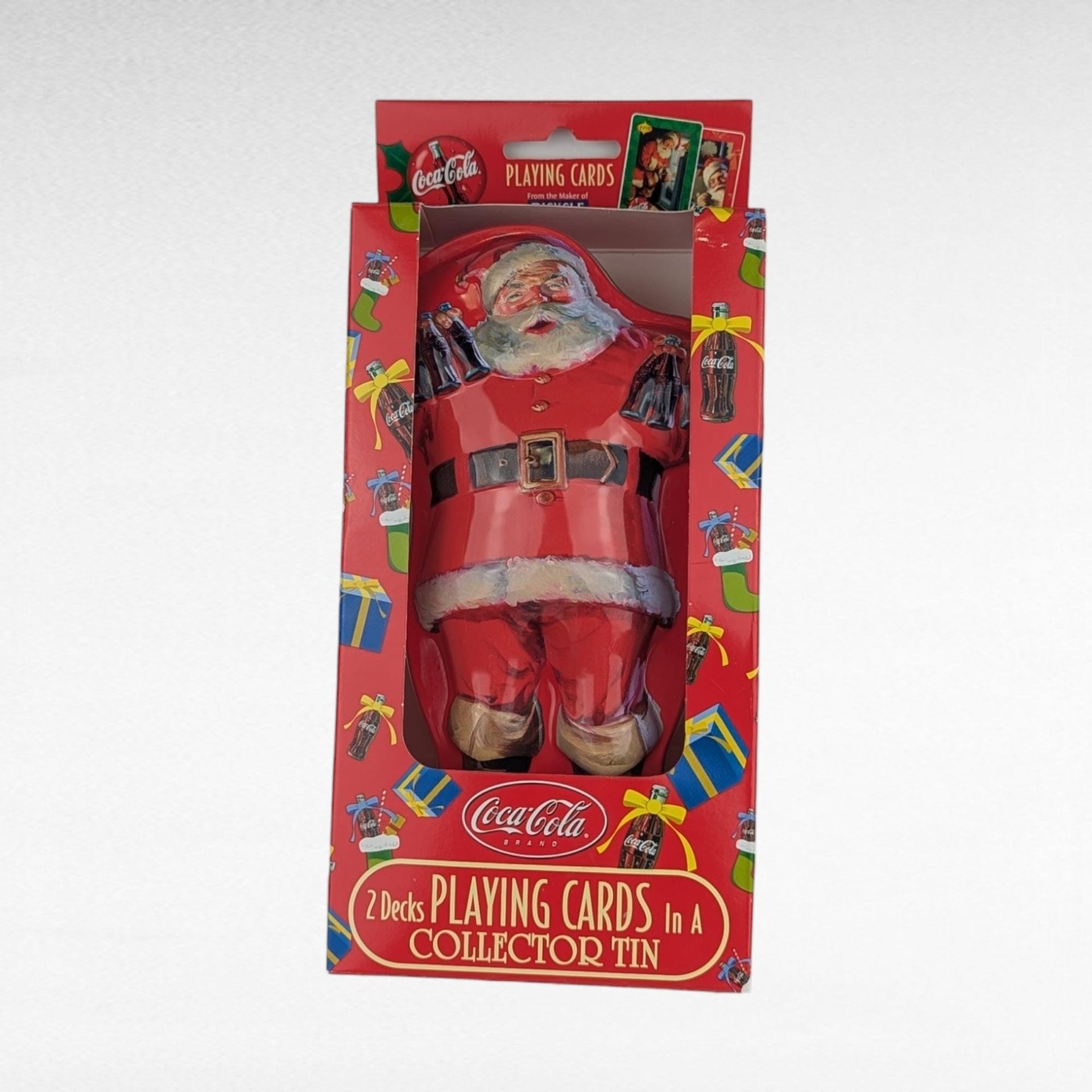 Vintage Coca Cola Lot, Wind-Up Polar Bears, Santa Tin Playing Cards, Collectible Coca Cola, New in Package