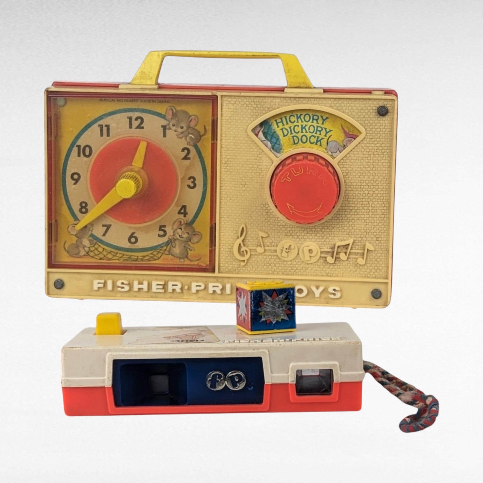 Vintage Fisher Price Camera & Hickory Dickory Dock Clock Radio Toy, 1970s Toys, Retro Toys, Nostalgic Toys, Educational Toys, Gift for Kids