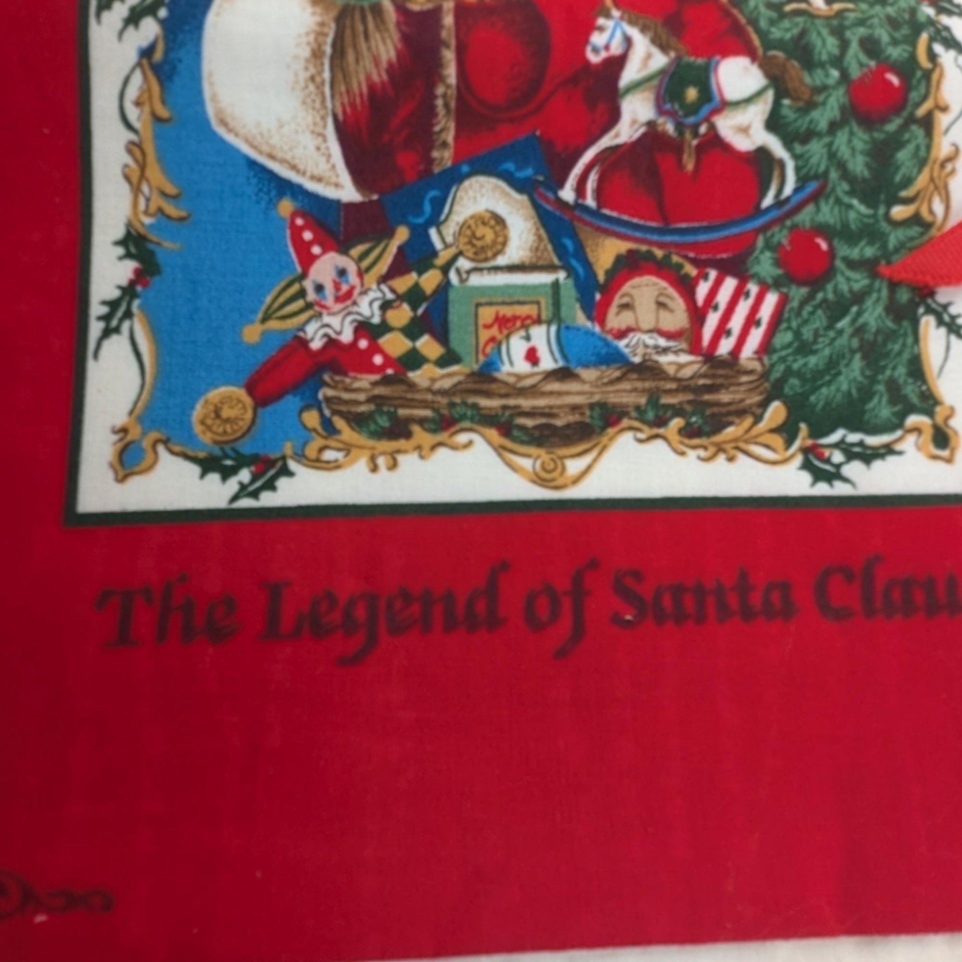 Vintage Father Christmas Legend of Santa Cloth Book, Handmade Holiday Decor, Christmas Story Book, Gift for Children