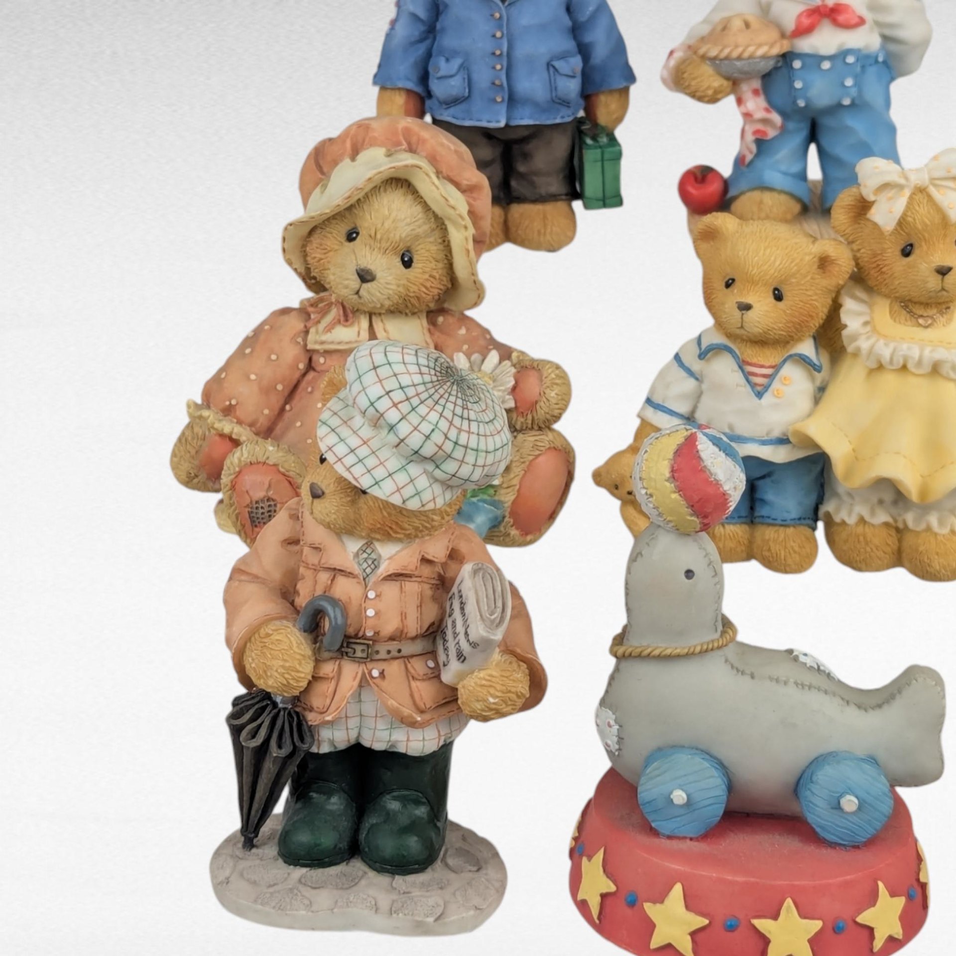 Cherished Teddies Figurines Lot, 1991-2000, Collectible Resin Bears, Vintage Enesco Figurines, Gift for Teddy Bear Lovers
