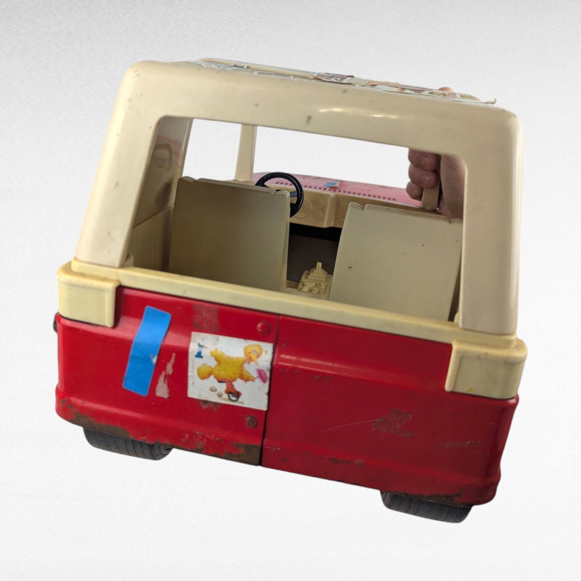 Vintage Red Metal Tonka Mighty Adventure Jeep, 18" Length, Stickers, Collectible Tonka Toy, Gift for Collector