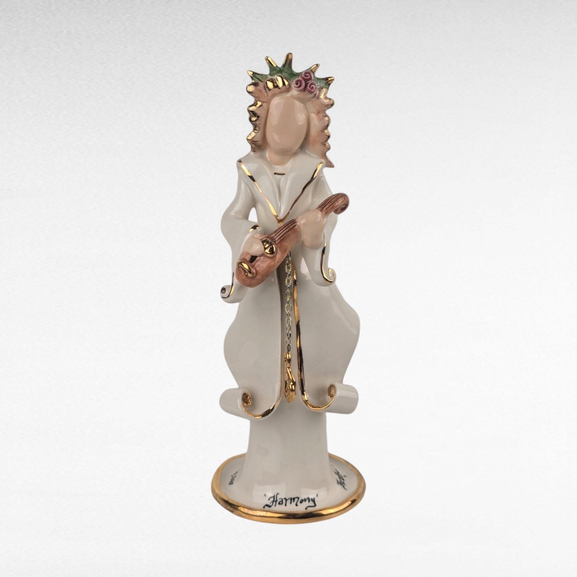 2001 Blue Sky Clayworks Heather Goldminc "Harmony" Candle Holder, Vintage Ceramic Figurine, Home Accent