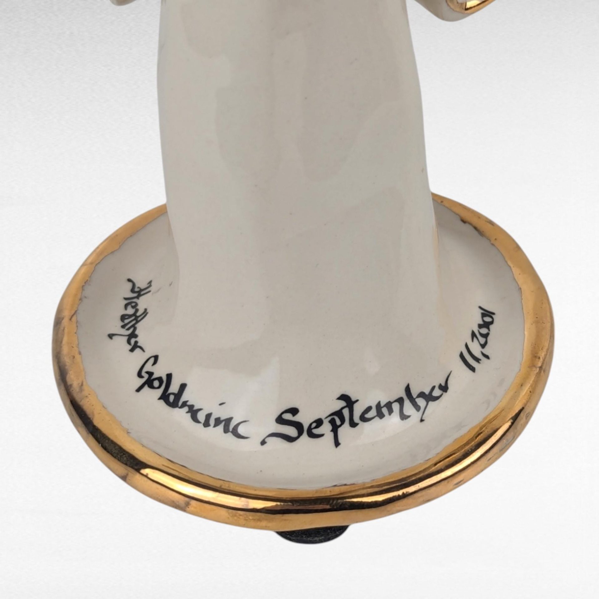 2001 Blue Sky Clayworks Heather Goldminc "Harmony" Candle Holder, Vintage Ceramic Figurine, Home Accent