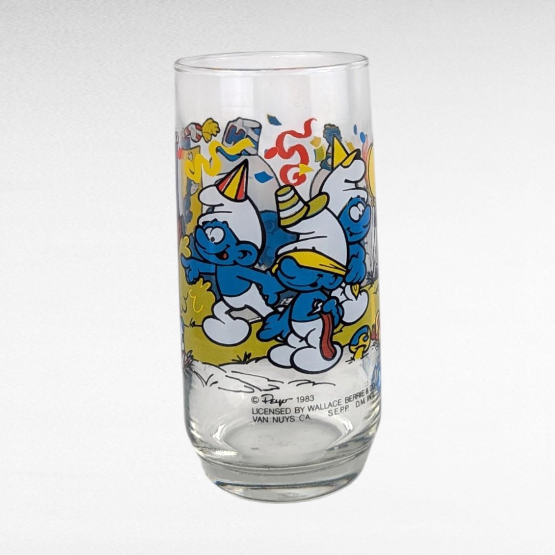 Vintage 1982 Smurf Tumblers, Set of 4, Papa, Jokey, Gargamel, Handy Smurf, Collectible Smurf Glasses, Gift for 80s Nostalgia