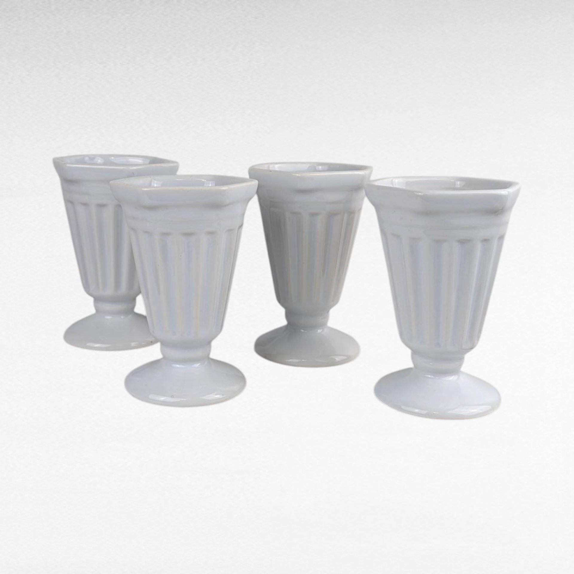Vintage Smuckers Ceramic Ice Cream Cups, Set of 4, Sundae Dishes, Collectible Kitchenware, Smuckers Memorabilia, Ice Cream Party