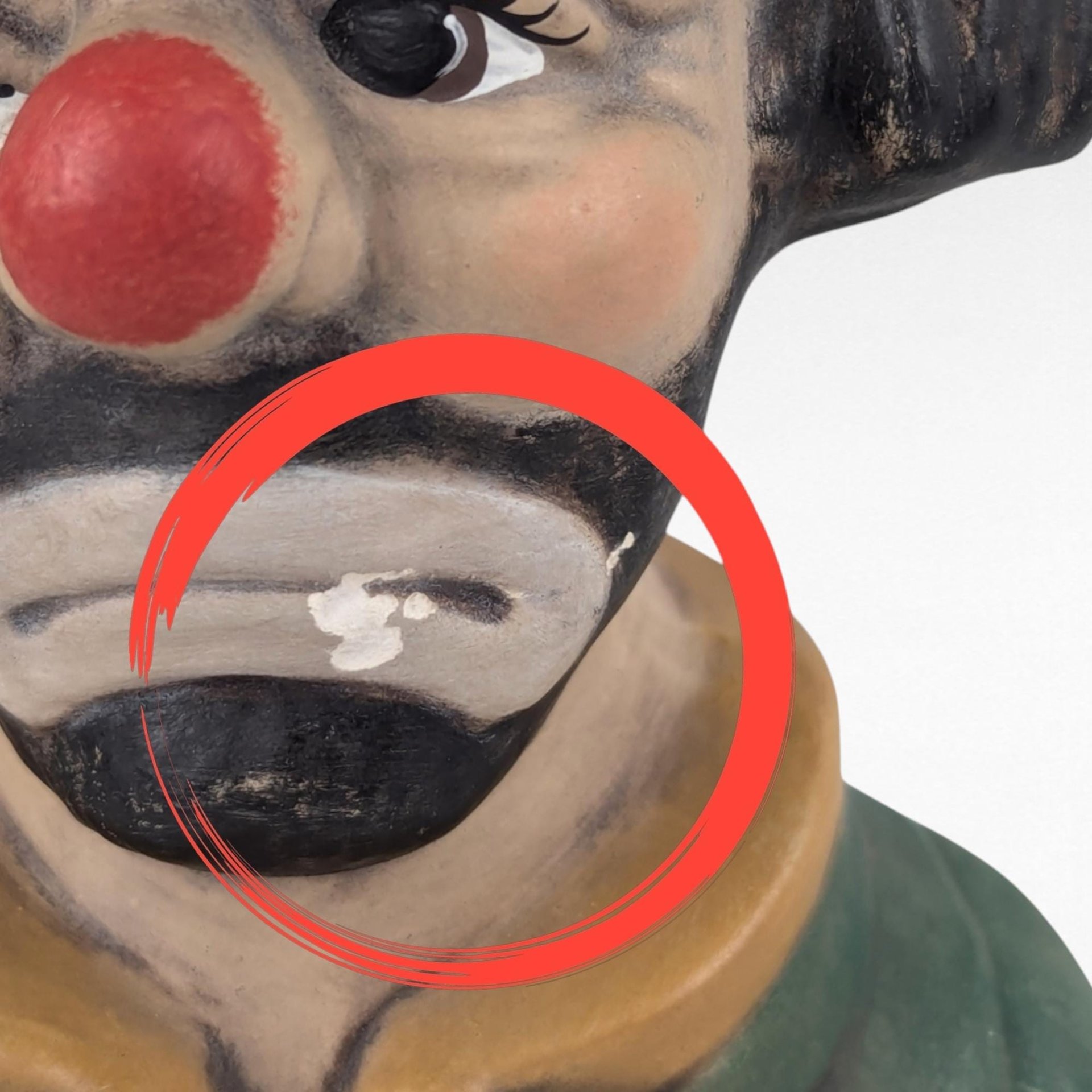 Vintage Ceramic Clown Bust Figurine, Collectible Clown Head, Circus Decor, Gift for Clown Lover, Kitsch Decor, Vintage Figurine
