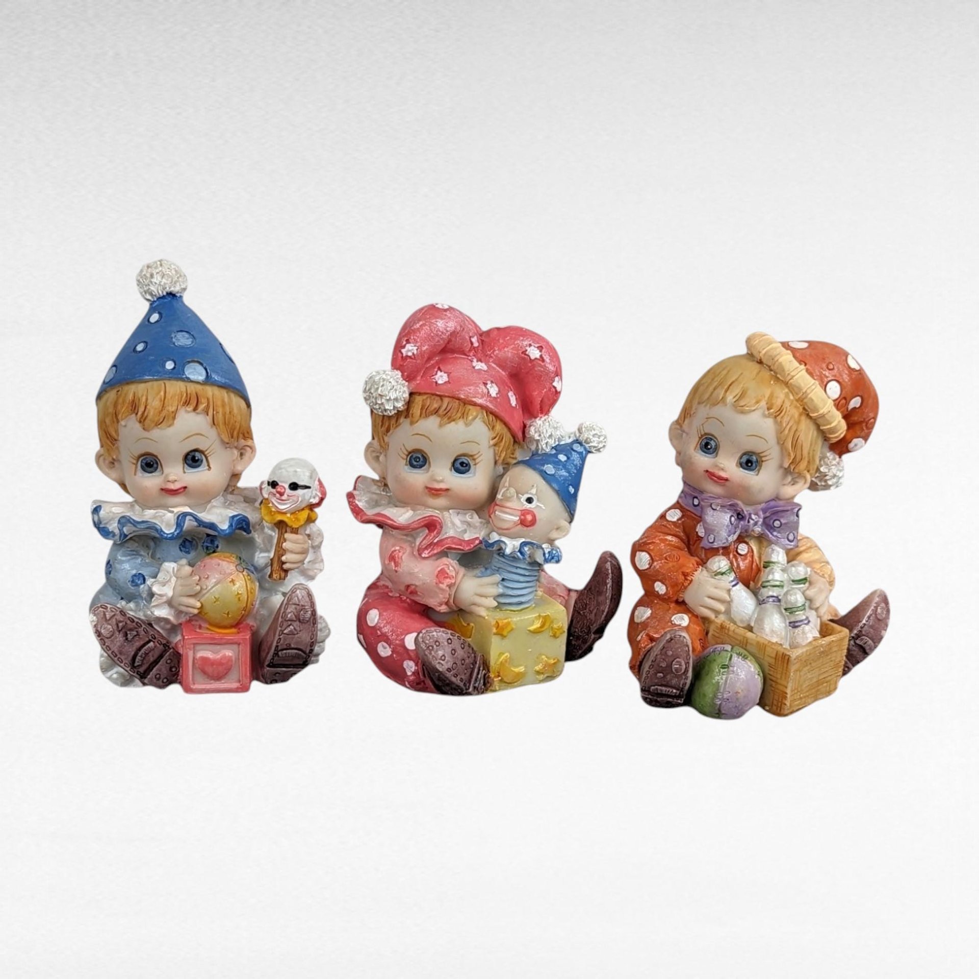 Vintage Clown Collection, Ceramic, Plastic, Resin Clown Figurines, Ornaments, Bells, Japan Clown Vase, Bendable Clowns, Clown Tile