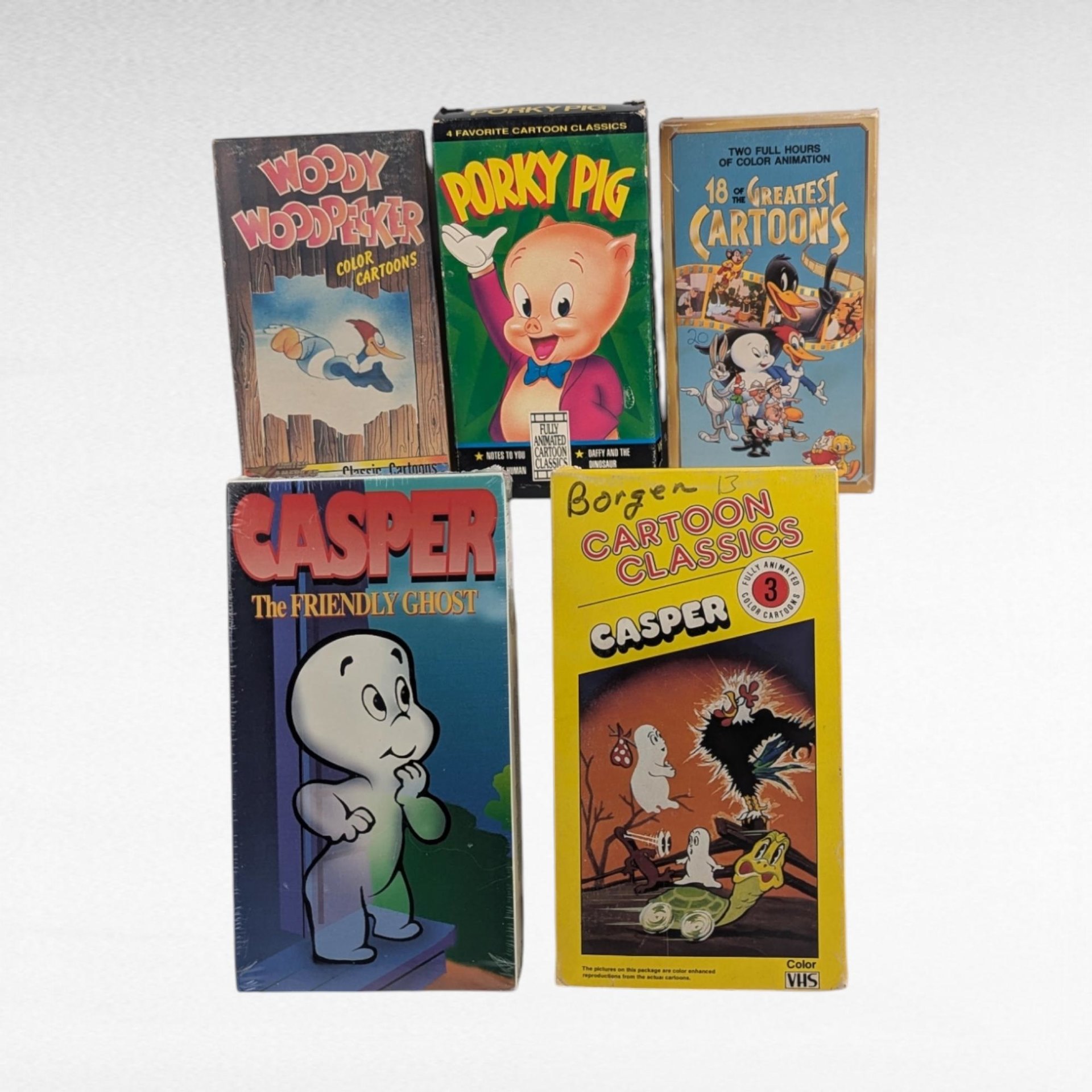 Vintage Cartoon VHS Lot, Casper, Porky Pig, Woody Woodpecker, 90s Nostalgia, Classic Cartoons, Animation, Collectible VHS