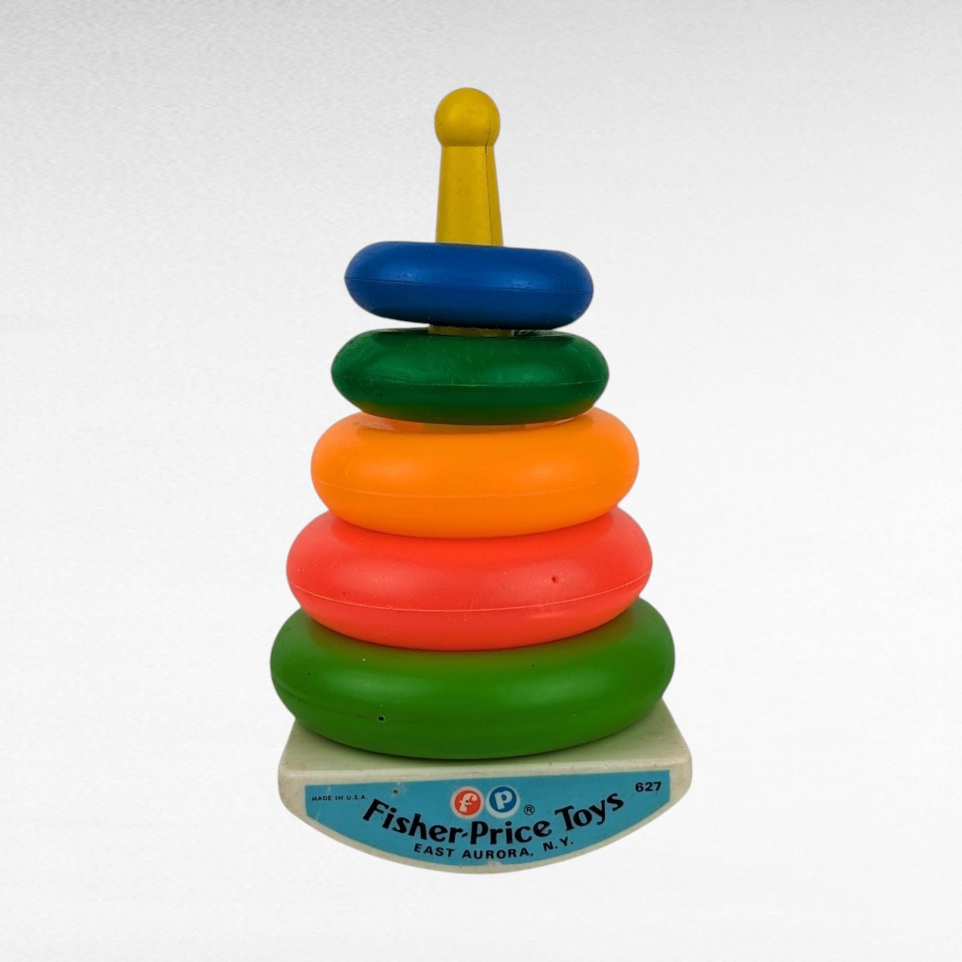 Vintage Toy Lot: Fisher Price Stacking Rings, Playskool Clown, Roly Poly Bear, Musical Turtle, Kaleidoscope - Classic Toys, Collector