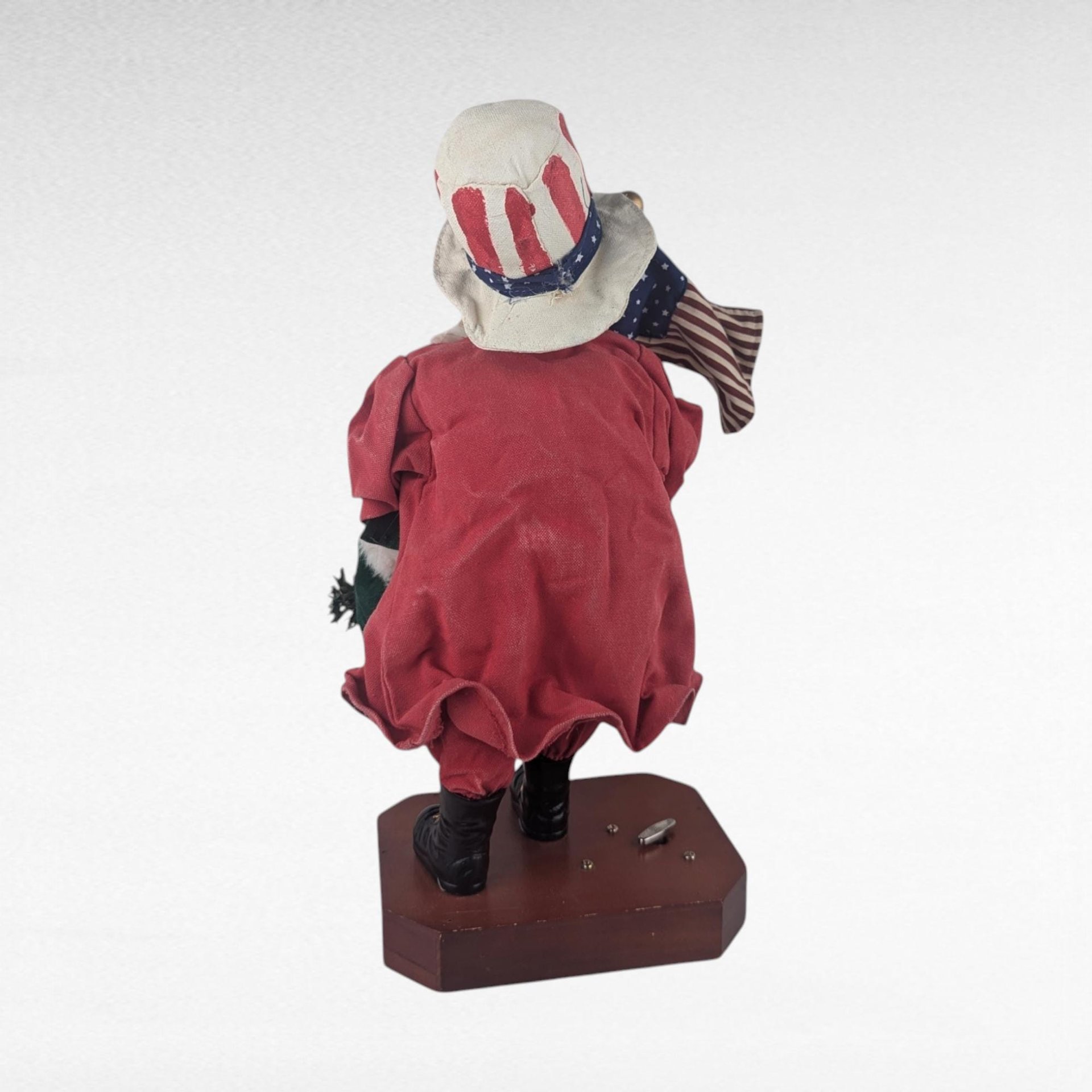 Vintage Kurt Adler Patriotic Santa Music Box, Americana Christmas Decor, Collectible Holiday Figurine, Gift for Collector