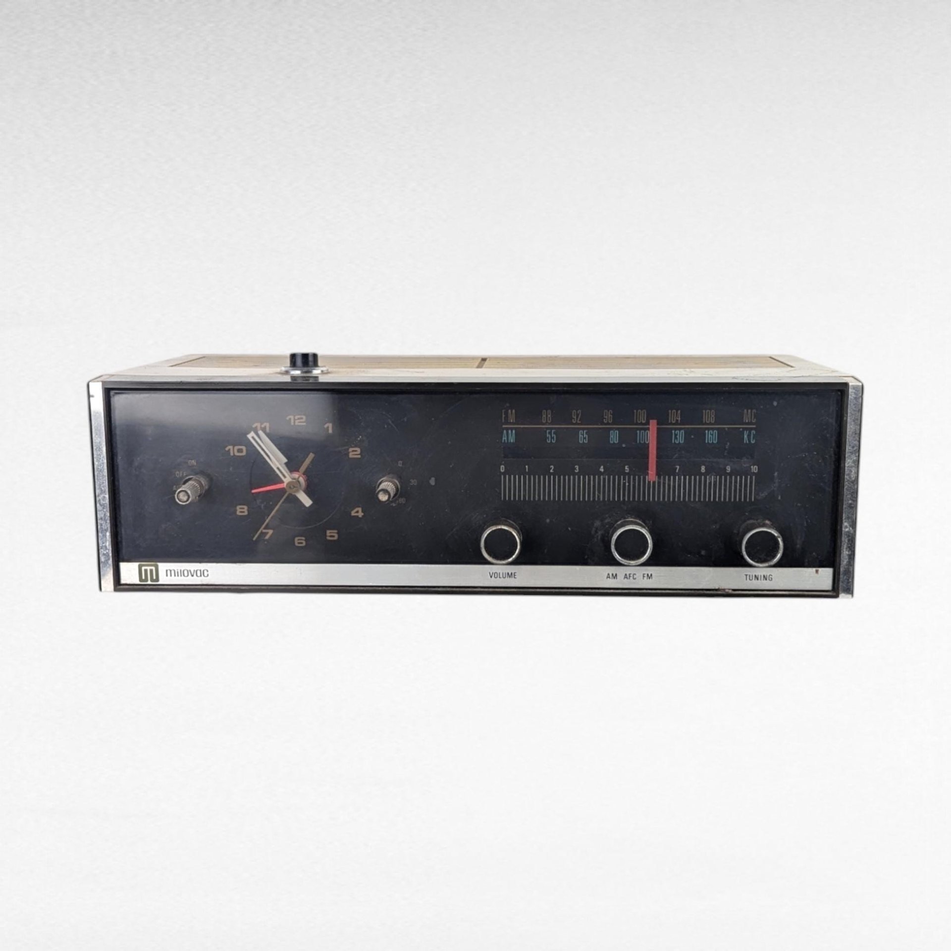 Vintage Milovac TR-707 Clock Radio, Analog Alarm, Retro Bedside Radio, Working, Gift for Vintage Electronics Collector