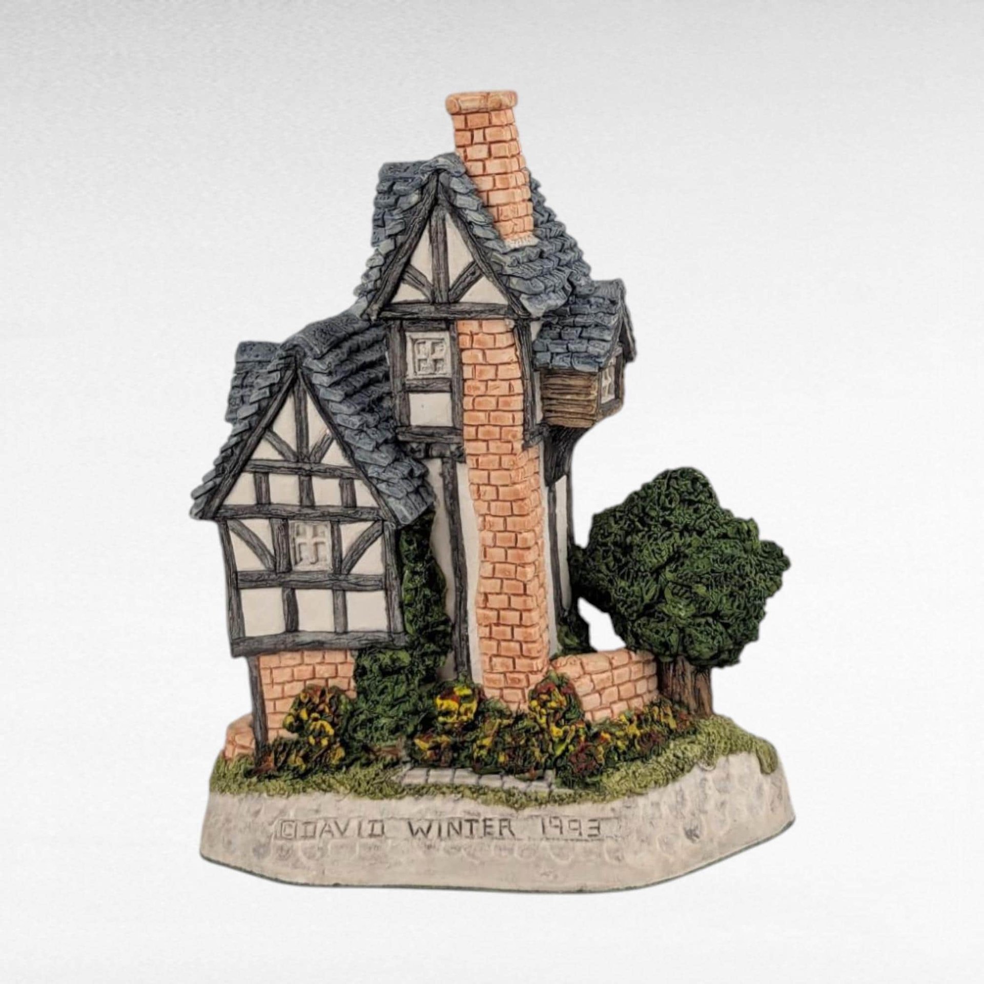 1993 David Winter The Engine House Village Sculpture, Tudor Style Collectible, Vintage Home Decor, Gift for Collector, Miniature Building