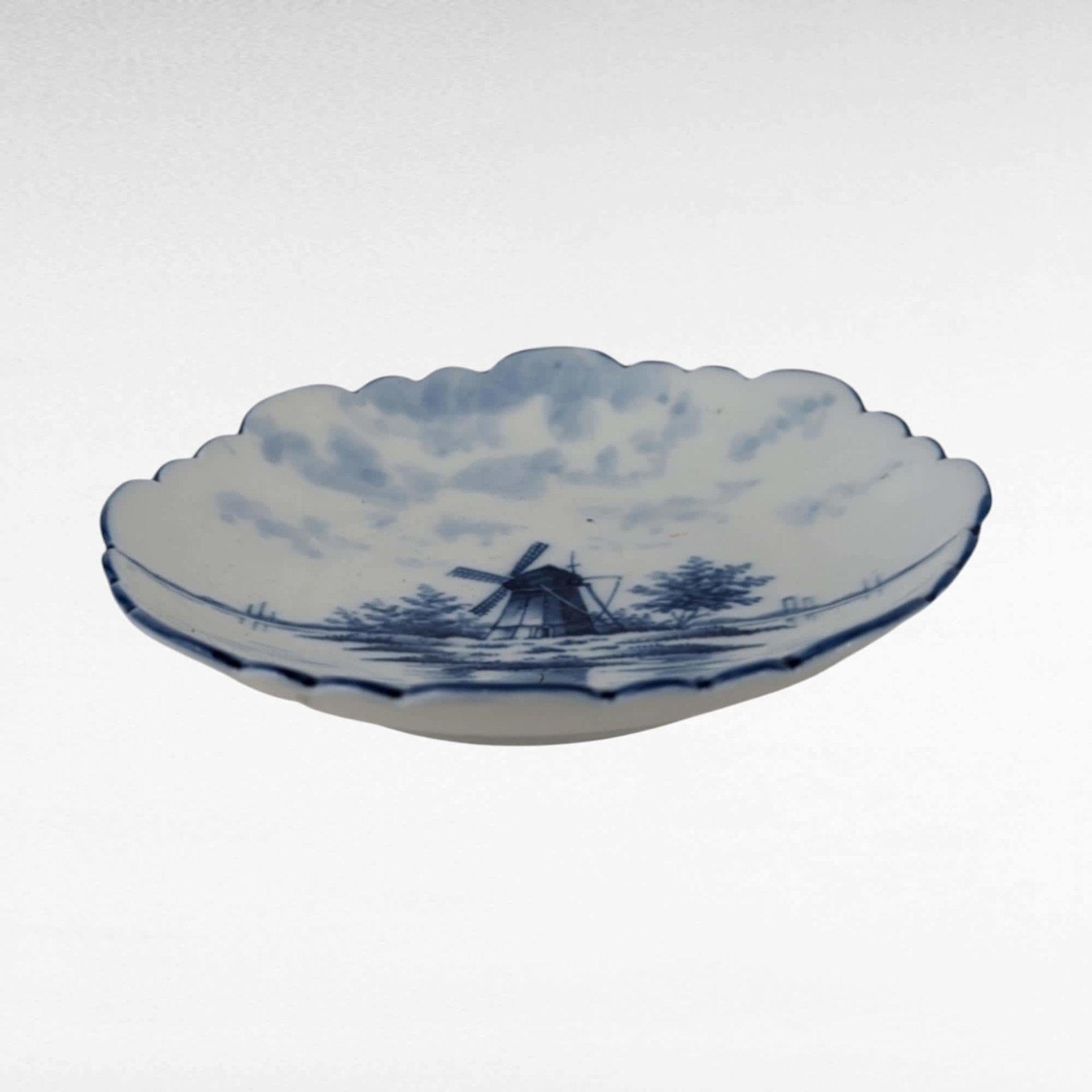 Vintage Delft Blue Shoe Ashtray and German Windmill Plate, Hand-Painted Ceramic Decor, Gift for Collector, Home Decor